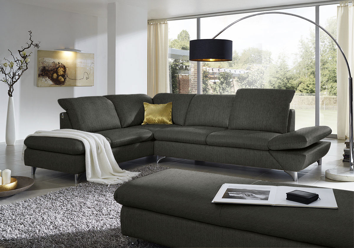 W.SCHILLIG Ecksofa "Taoo, elegant und zeitlos, bequem, L-Form, Breite 296cm" mit Sitziefenverstellung & Kopfteilverstellung