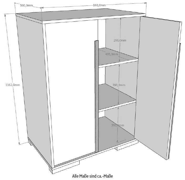 Vipack Kleiderschrank »London, Kinderkleiderschrank«, Wäscheschrank, mit Melamin-Oberfläche und Soft-Close