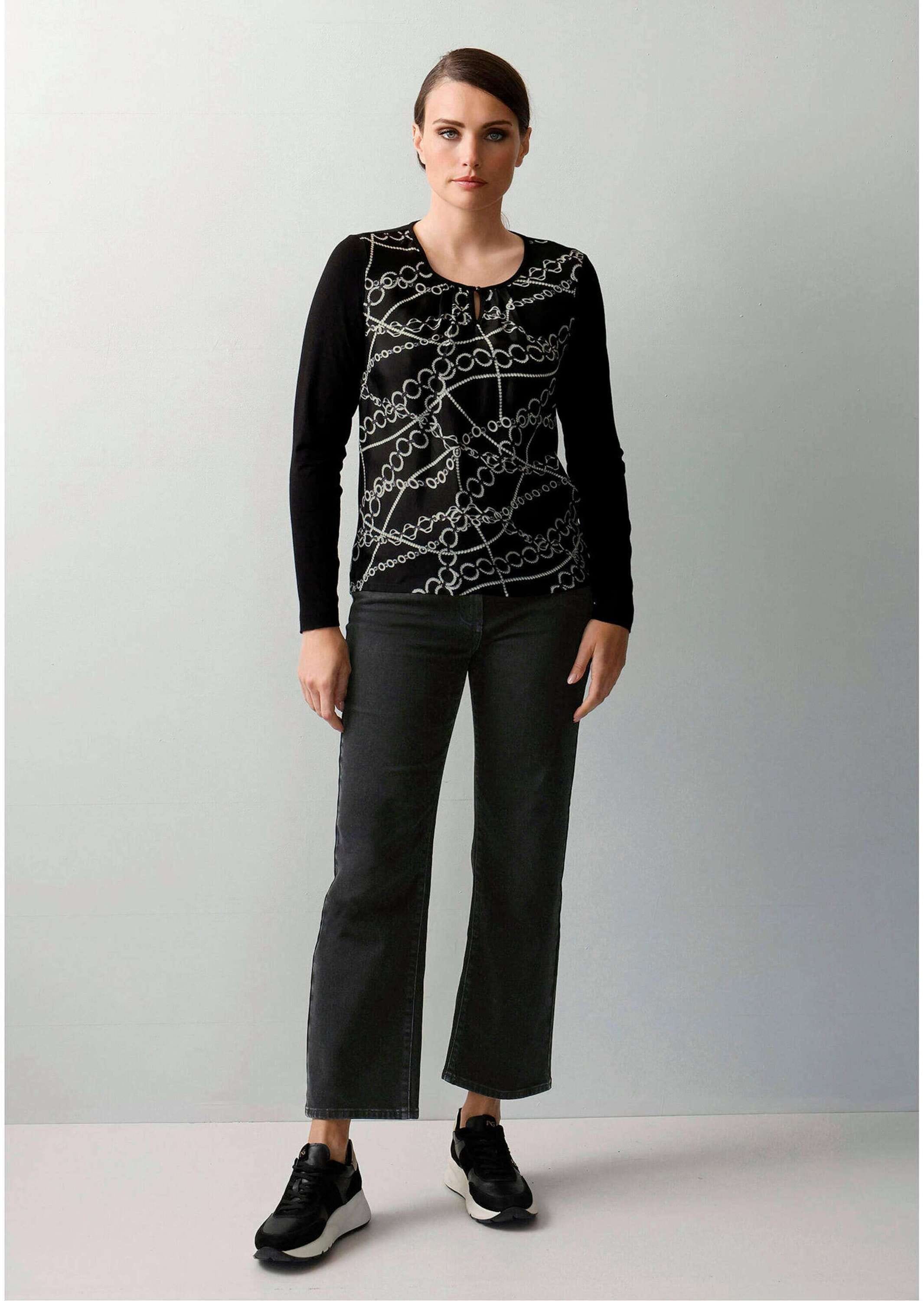 Alba Moda Shirtbluse »Blusenshirt Blusenshirt mit Kettendruck«
