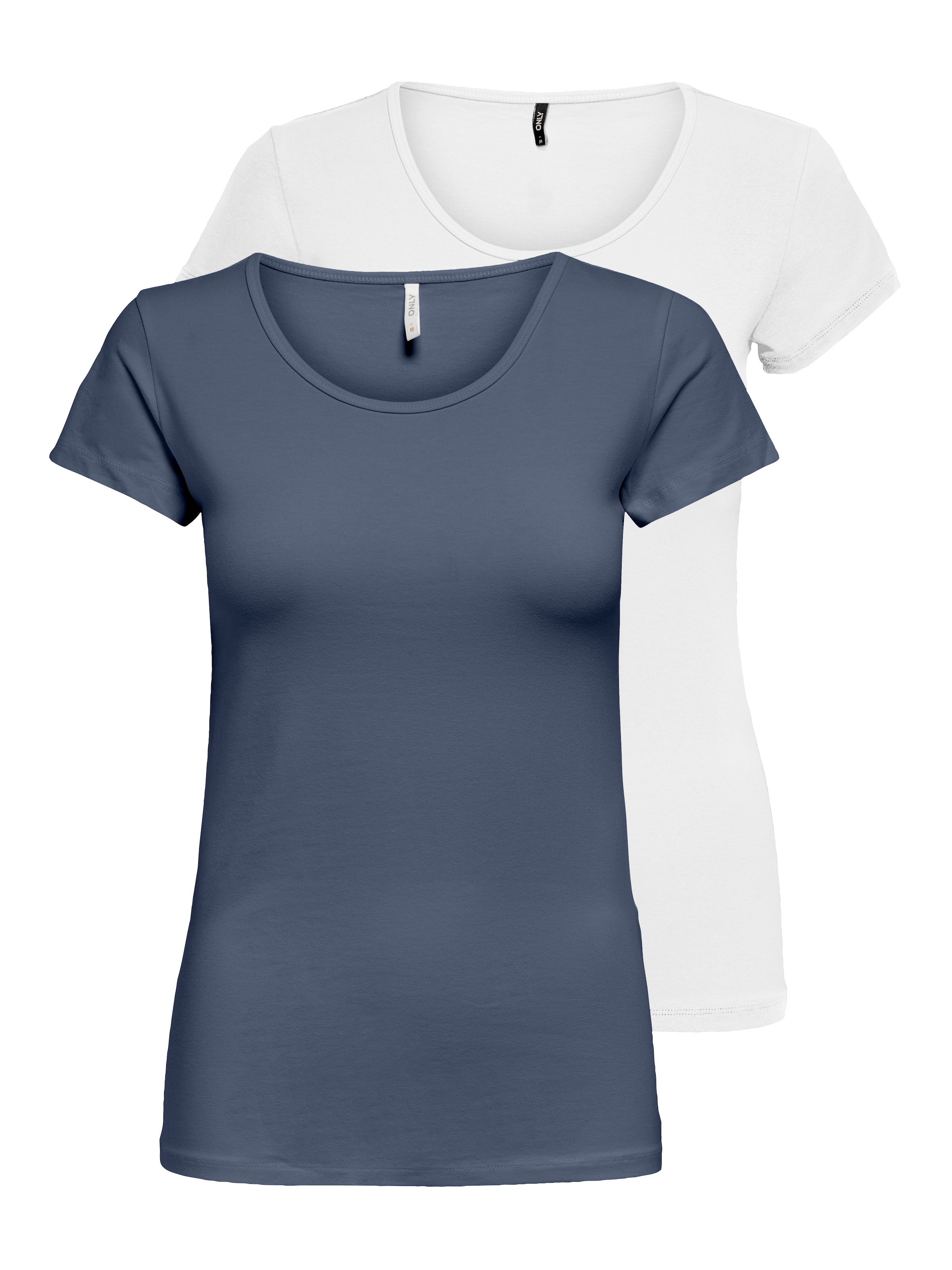 ONLY Rundhalsshirt "ONLLIVELOVE LIFE S/S O-NECK TOP", (Packung, 2 tlg.) günstig online kaufen