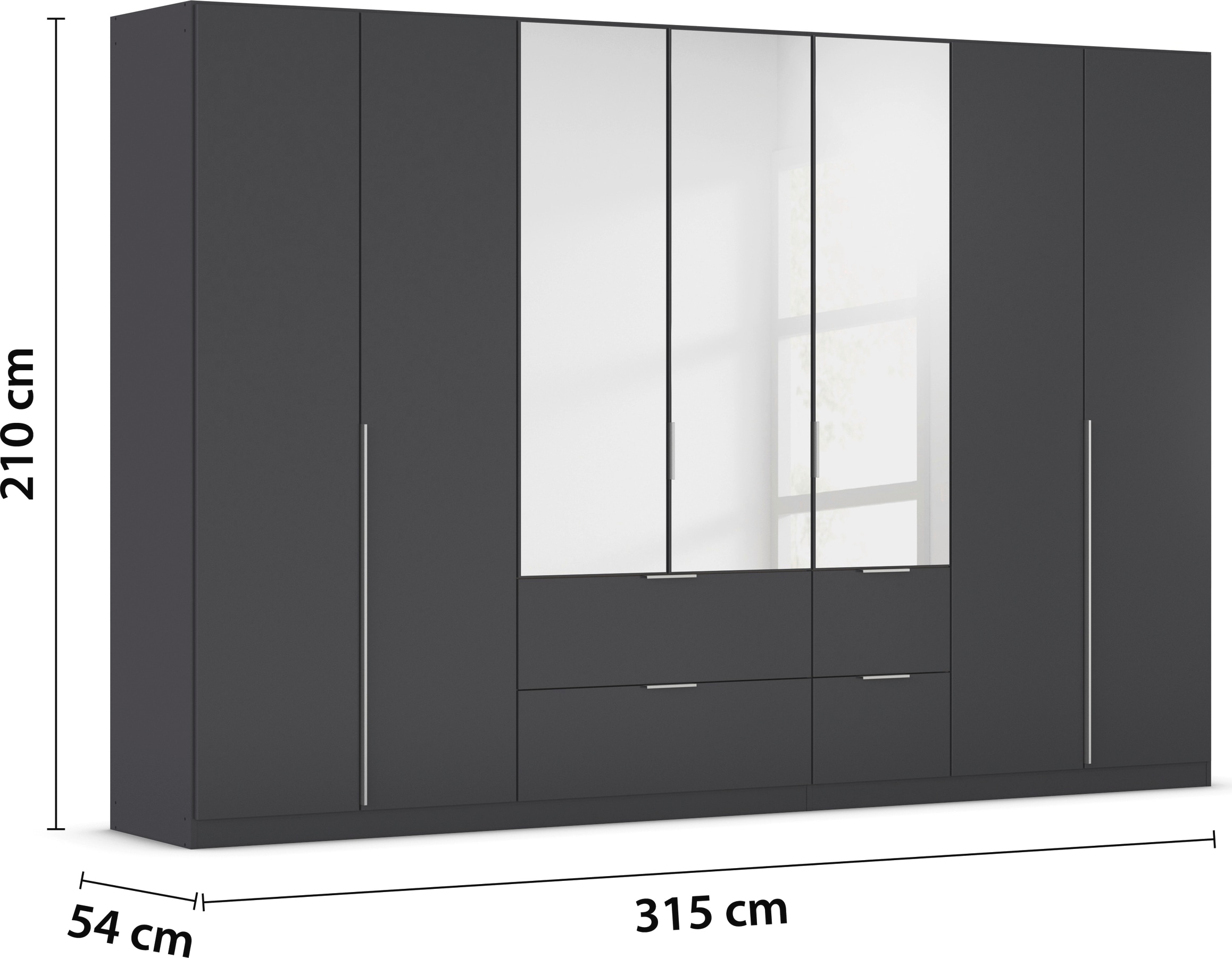 rauch Drehtürenschrank »Kleiderschrank Schrank Garderobe AGORDO mit Dekor- oder Hochglanzfront«, (in zwei Griff-Farben mit Dekor- oder Hochglanzfront), mit Außenschubkästen, in 6 Breiten und 2 Höhen MADE IN GERMANY