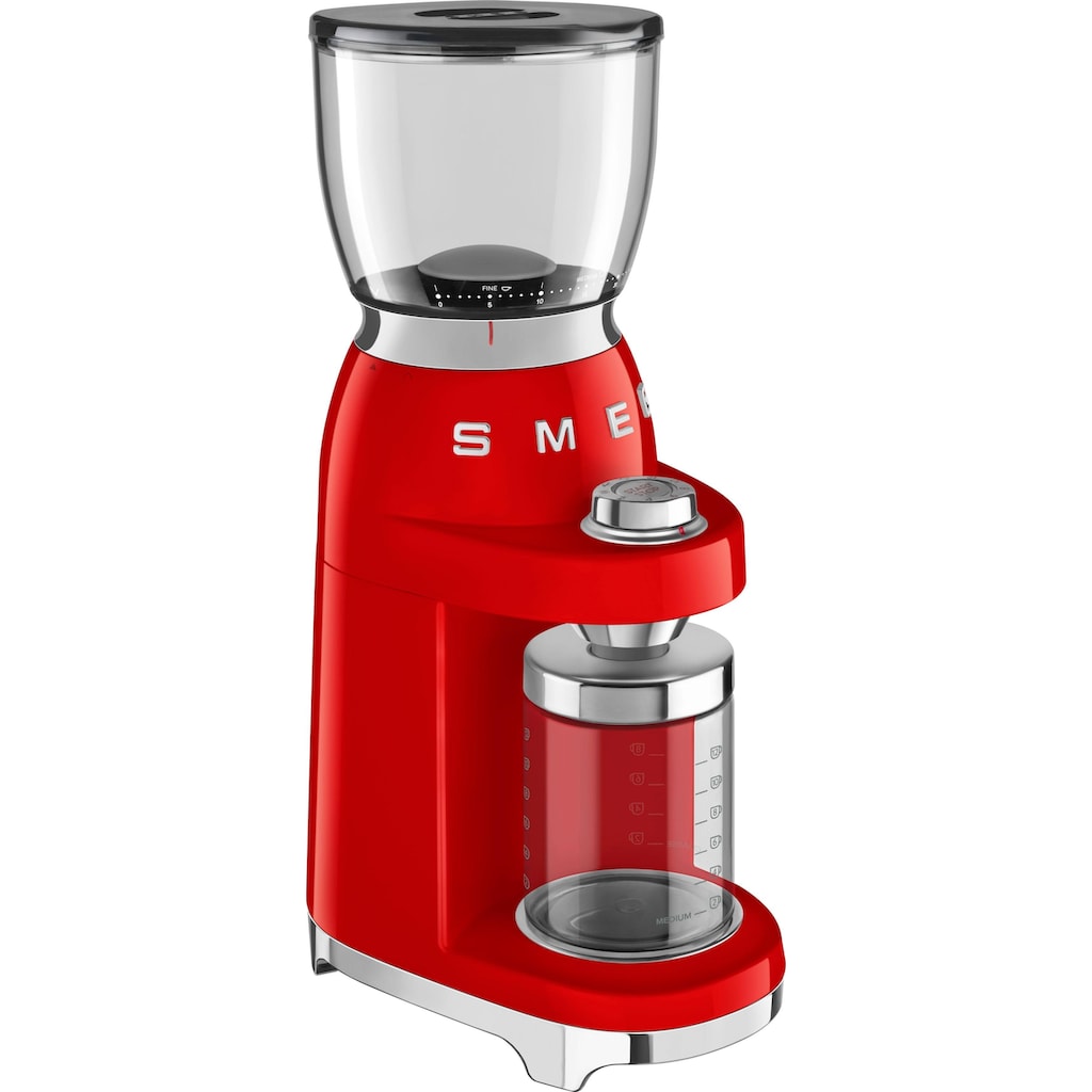 Smeg Kaffeemühle »CGF01RDEU«, 150 W, Kegelmahlwerk, 350 g Bohnenbehälter