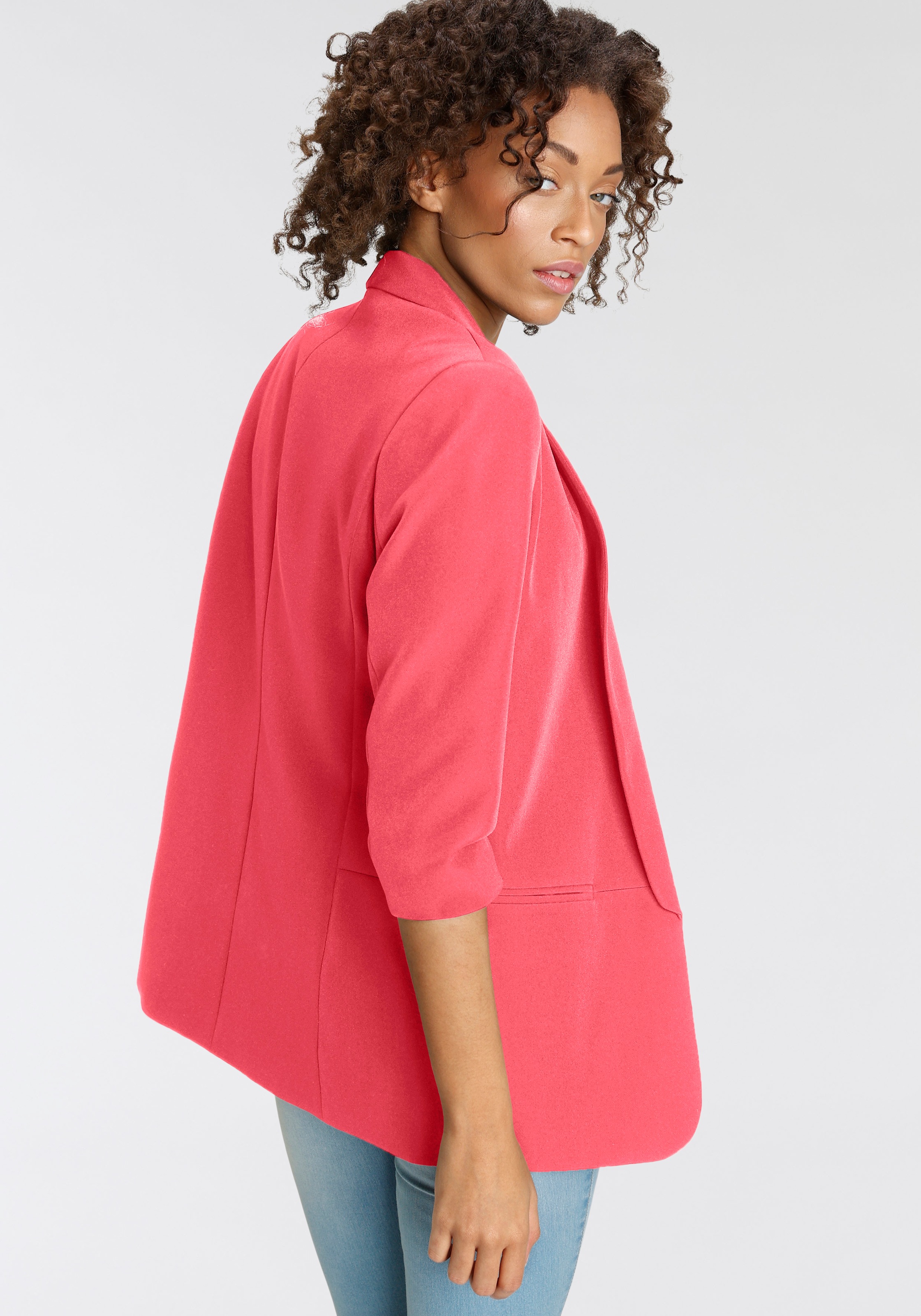 ONLY Kurzblazer "ONLELLA – Femininer Blazer mit 3/4-Ärmeln und Raffung", re günstig online kaufen