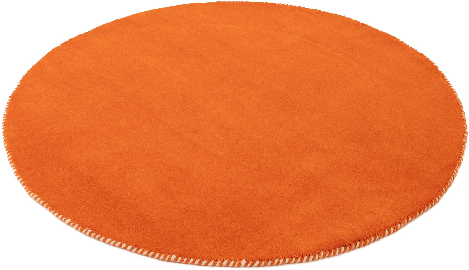 carpetfine Wollteppich »Gabbeh Lola Uni«, rund, 14 mm Höhe, mit natürlichem Pflanzenmaterial von Hand gewebt, auch als Läufer