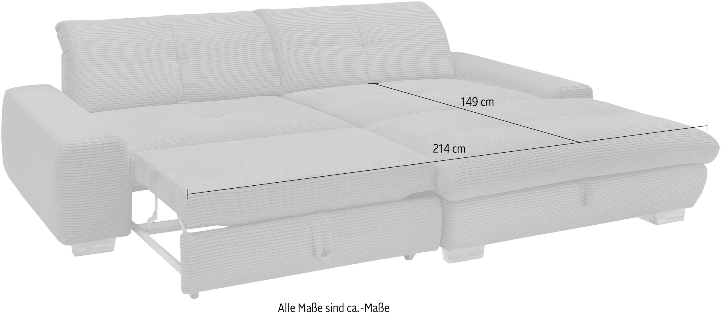 set one by Musterring Ecksofa »SO 1200«, Inkl. Rückenverstellung, wahlweise mit Bettfunktion und Stauraum