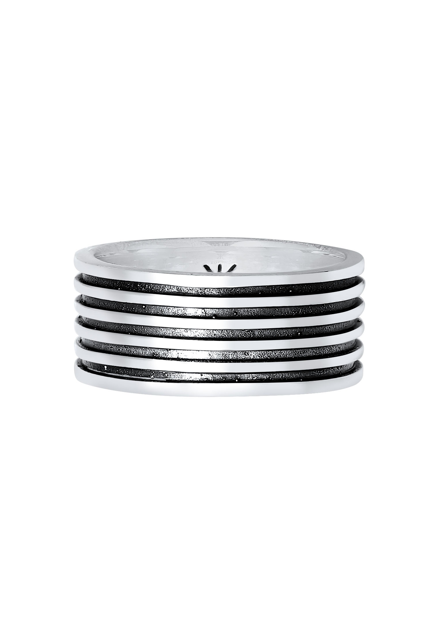 Kuzzoi Silberring »Herren Bandring Massiv Rillen 925 Silber«