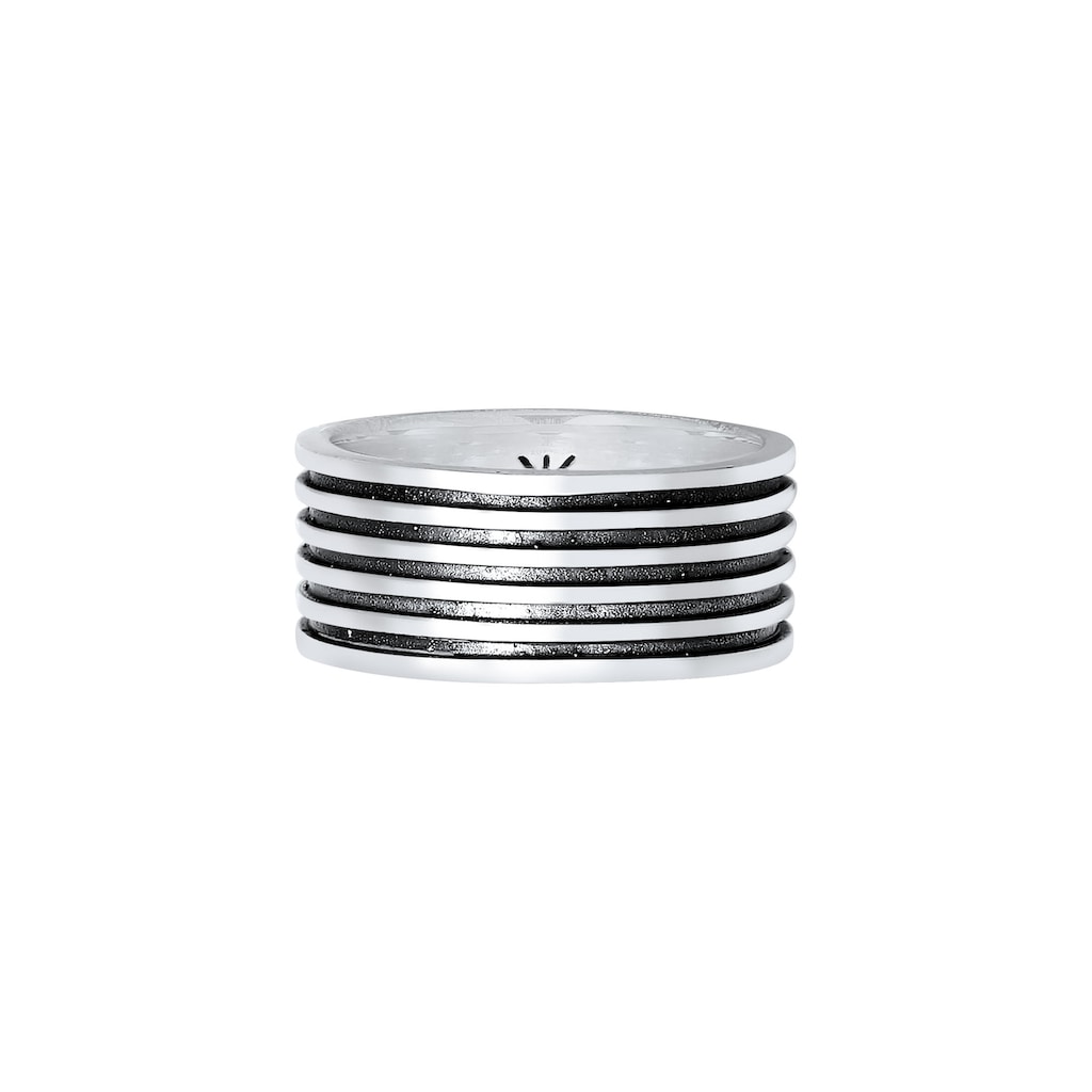 Kuzzoi Silberring »Herren Bandring Massiv Rillen 925 Silber«