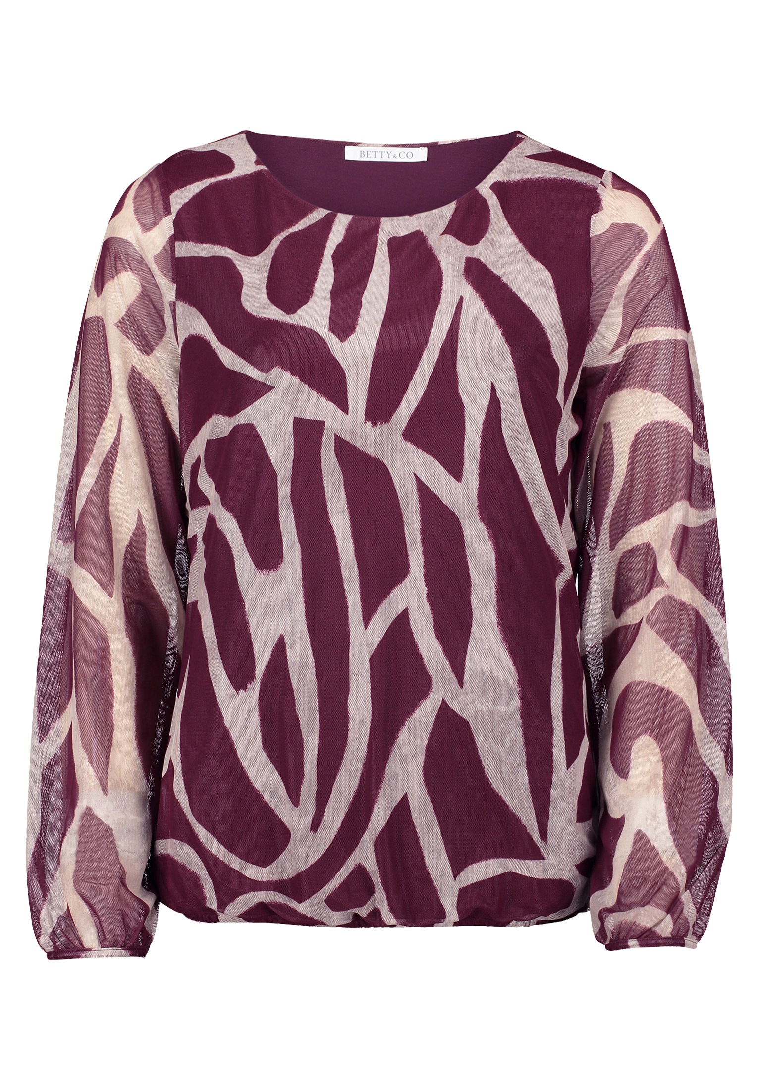 Betty&Co Kurzarmshirt "Damen Mesh-Shirt mit Gummizug" 1 Stk. tlg. günstig online kaufen
