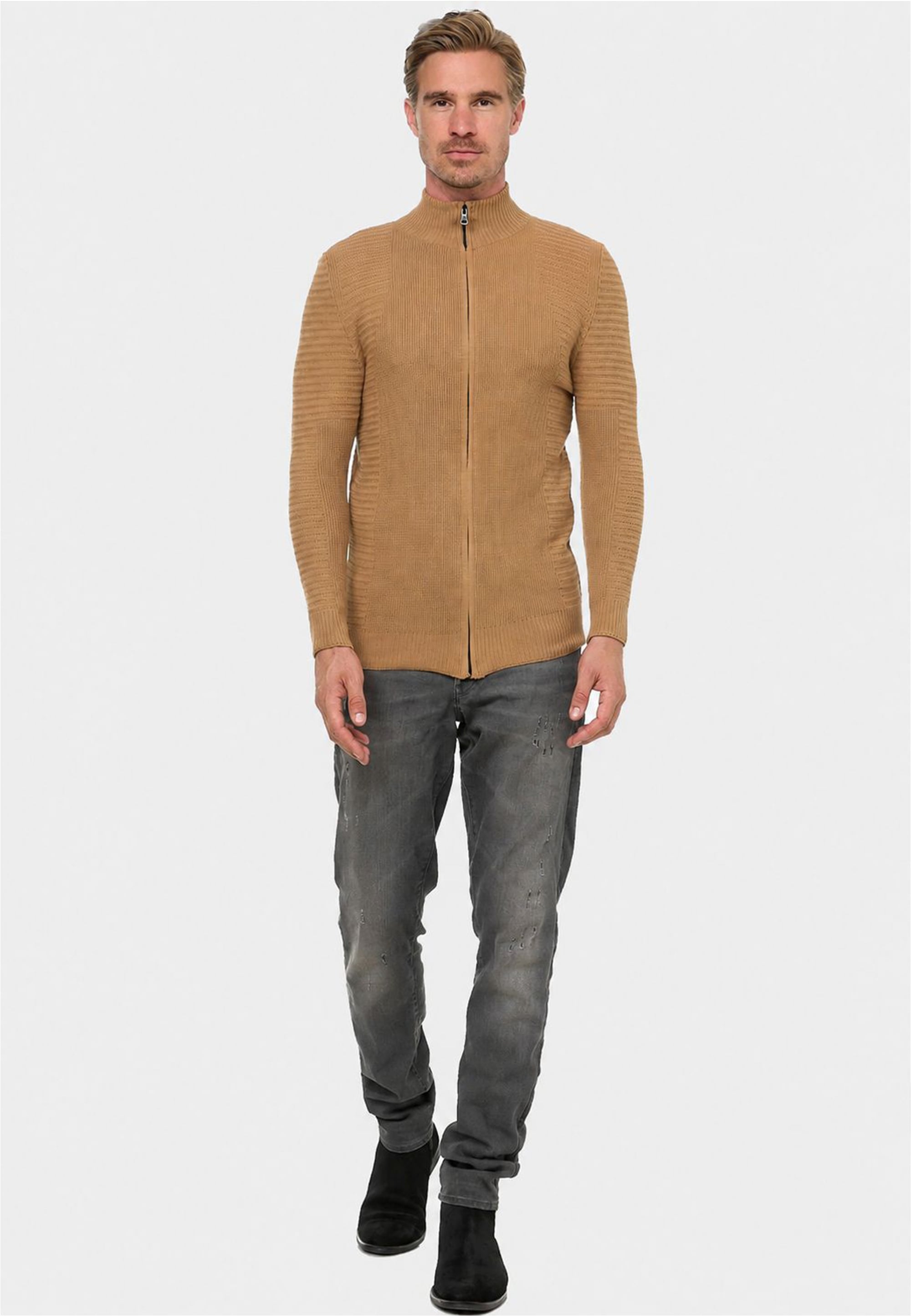 Rusty Neal "Knitwear" mit klassischem Stehkragen