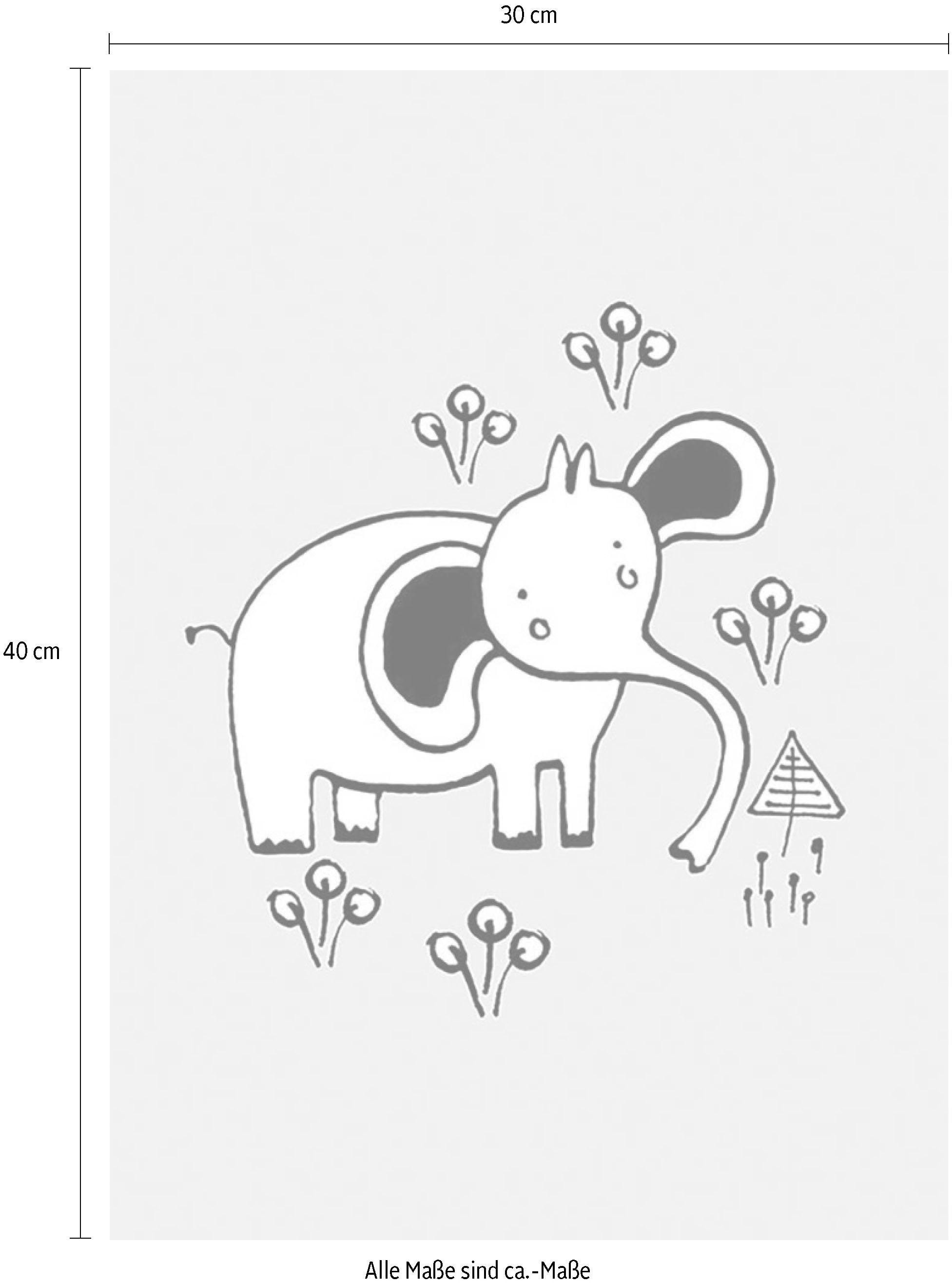 Komar Poster »Scribble Elephant«, Tiere, (1 St.), Kinderzimmer, Schlafzimmer, Wohnzimmer