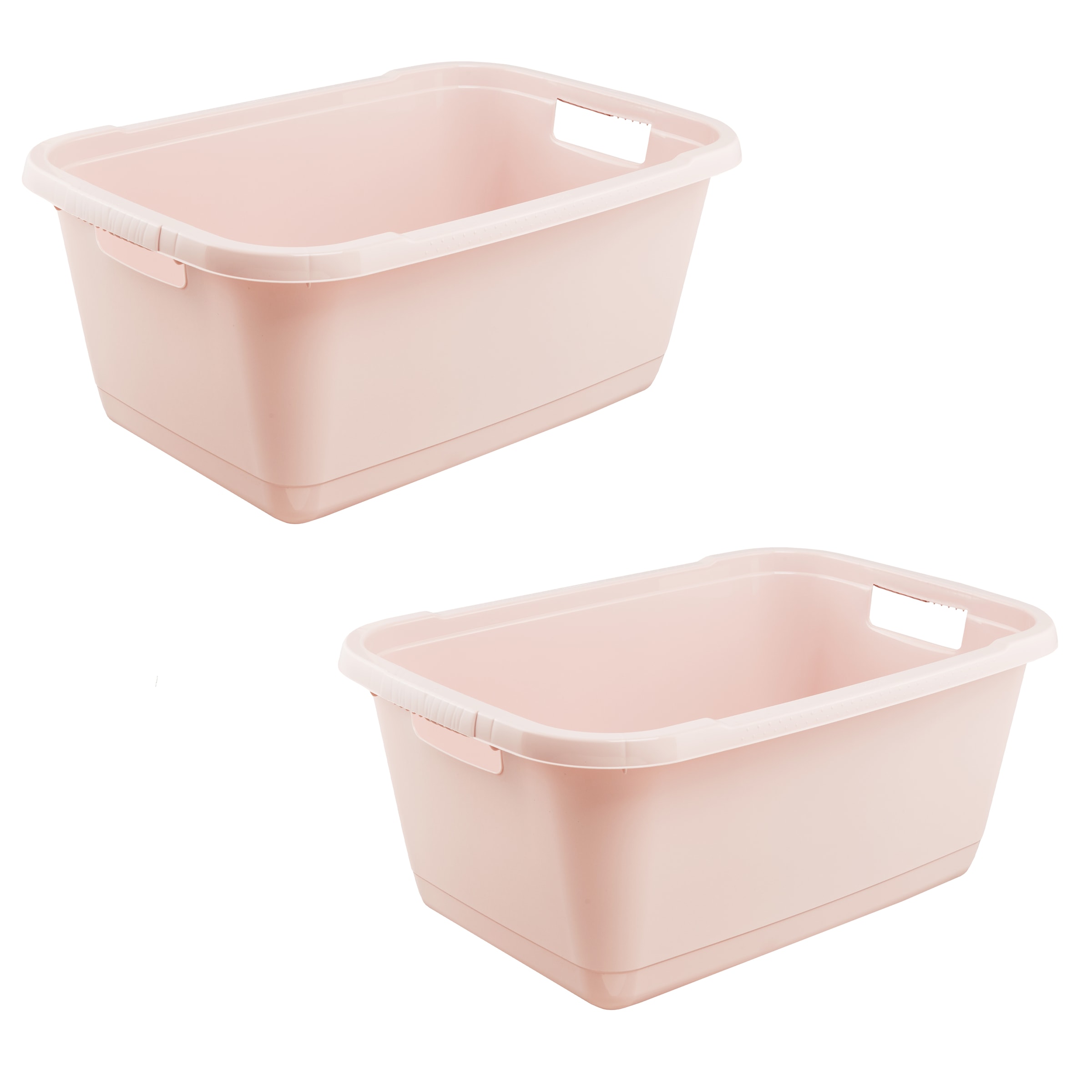keeeper Wäschewanne "aenna, 2er Set, 65 x 44 x 28 cm, 52 l" praktische Griffe, platzsparend ineinander nestbar