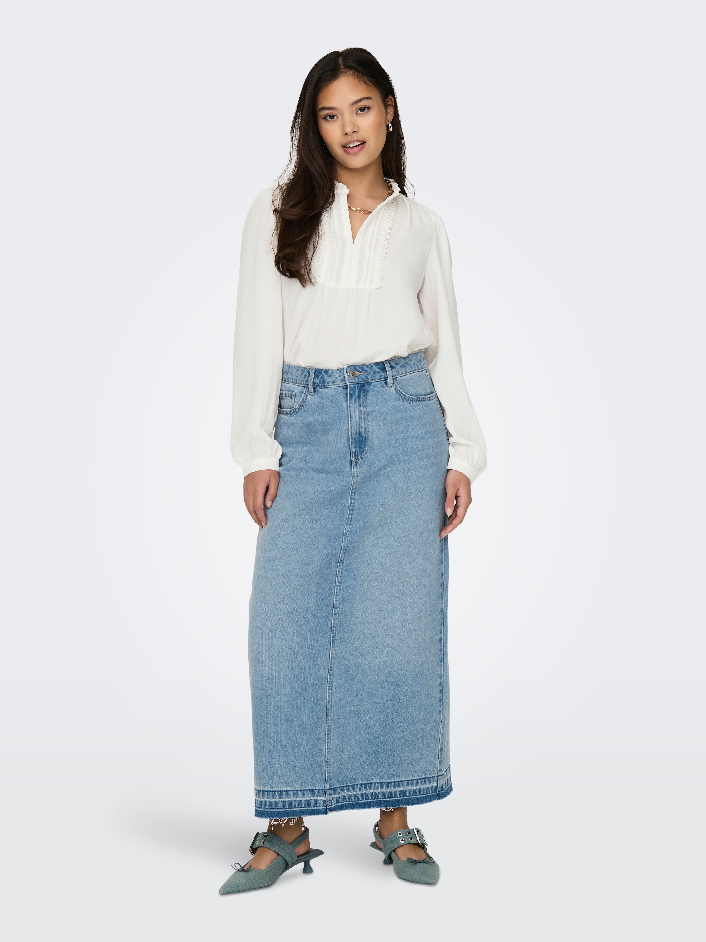 JDY Langarmbluse »JDYRACHEL LIFE L/S PINTUCK TOP WVN NOOS«, im romantischen Look mit Spitzenbordüre