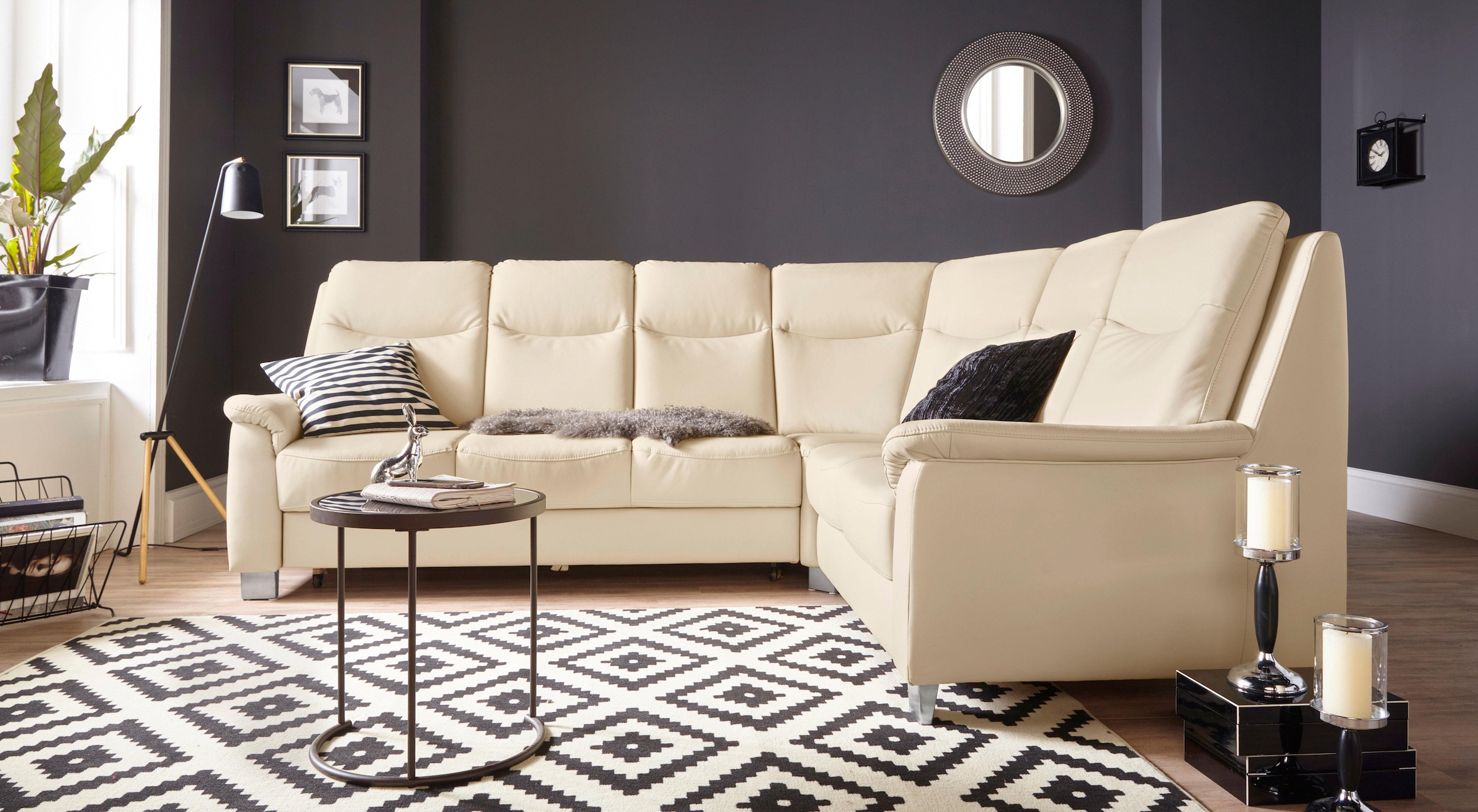 sit&more Ecksofa "Boccaccio L-Form" mit Federkern und Kopfteilverstellung, wahlweise mit Schlaffunktion