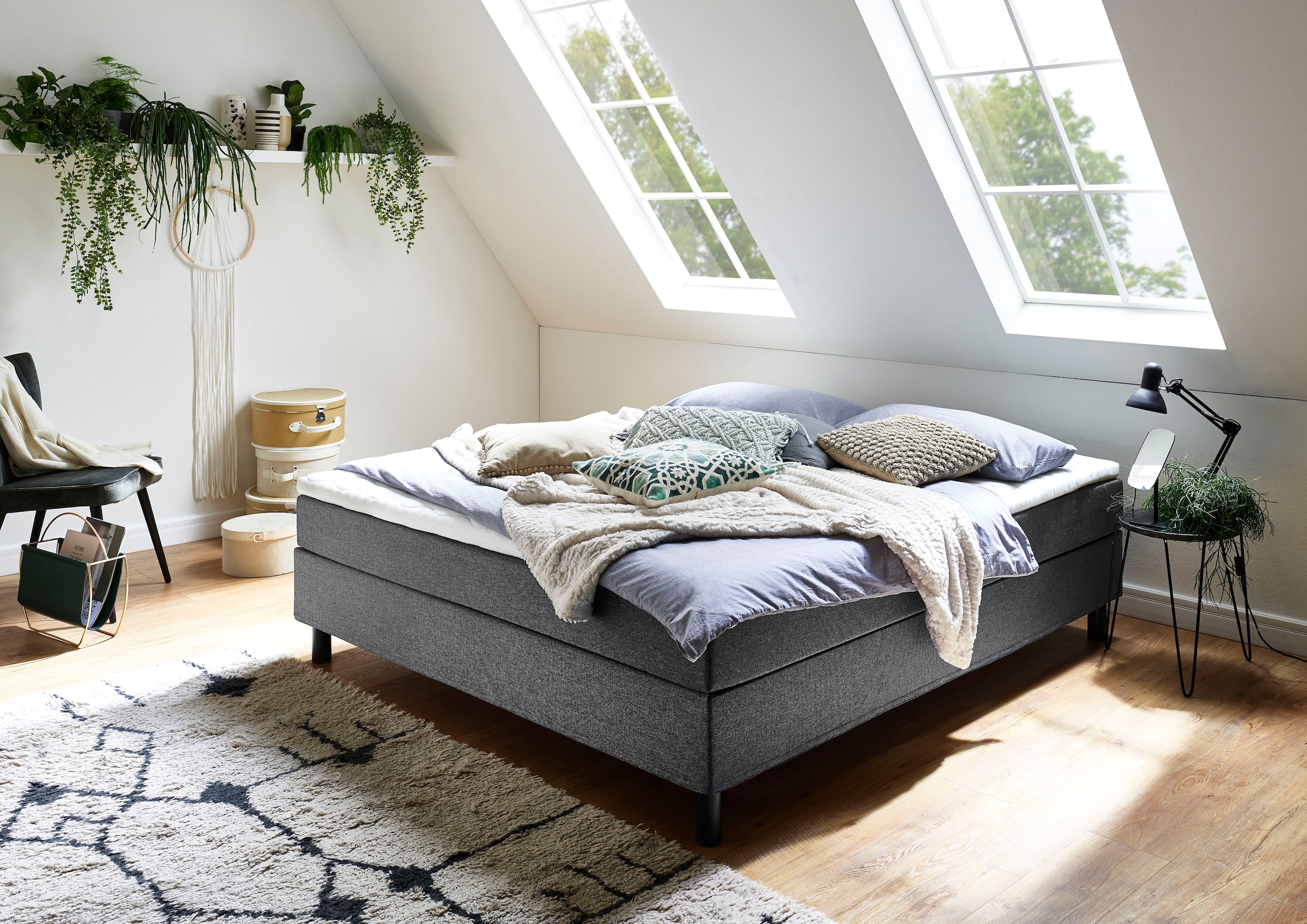 ATLANTIC home collection Boxbett "Happy", ohne Kopfteil, mit Topper, wahlweise mit oder ohne Bettwaren