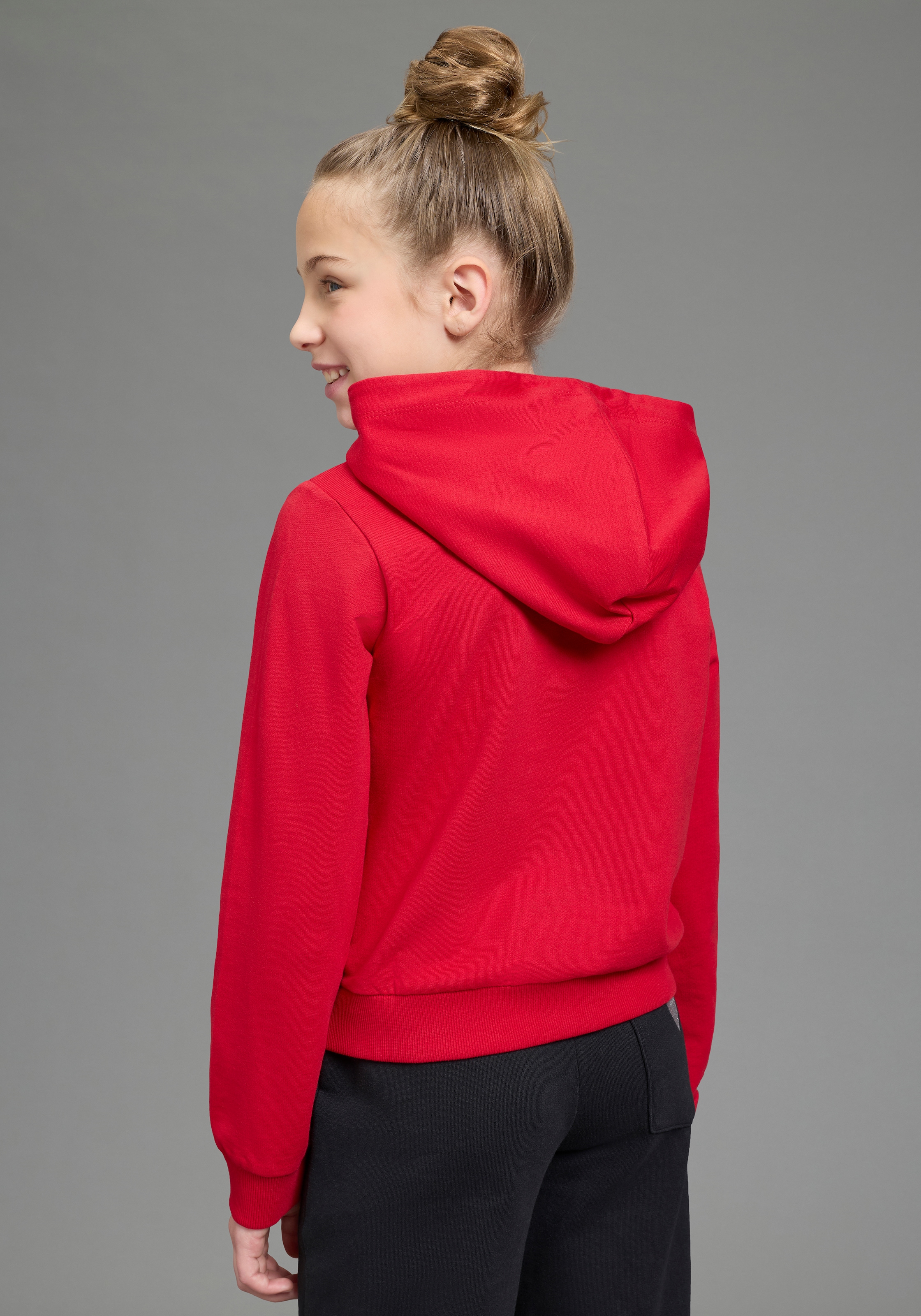KIDSWORLD Kapuzensweatshirt »NYC Paris London - Stickerei«, Langarm,  gerade Passform,  bedruckt,  Kapuze,  aus Baumwolle
