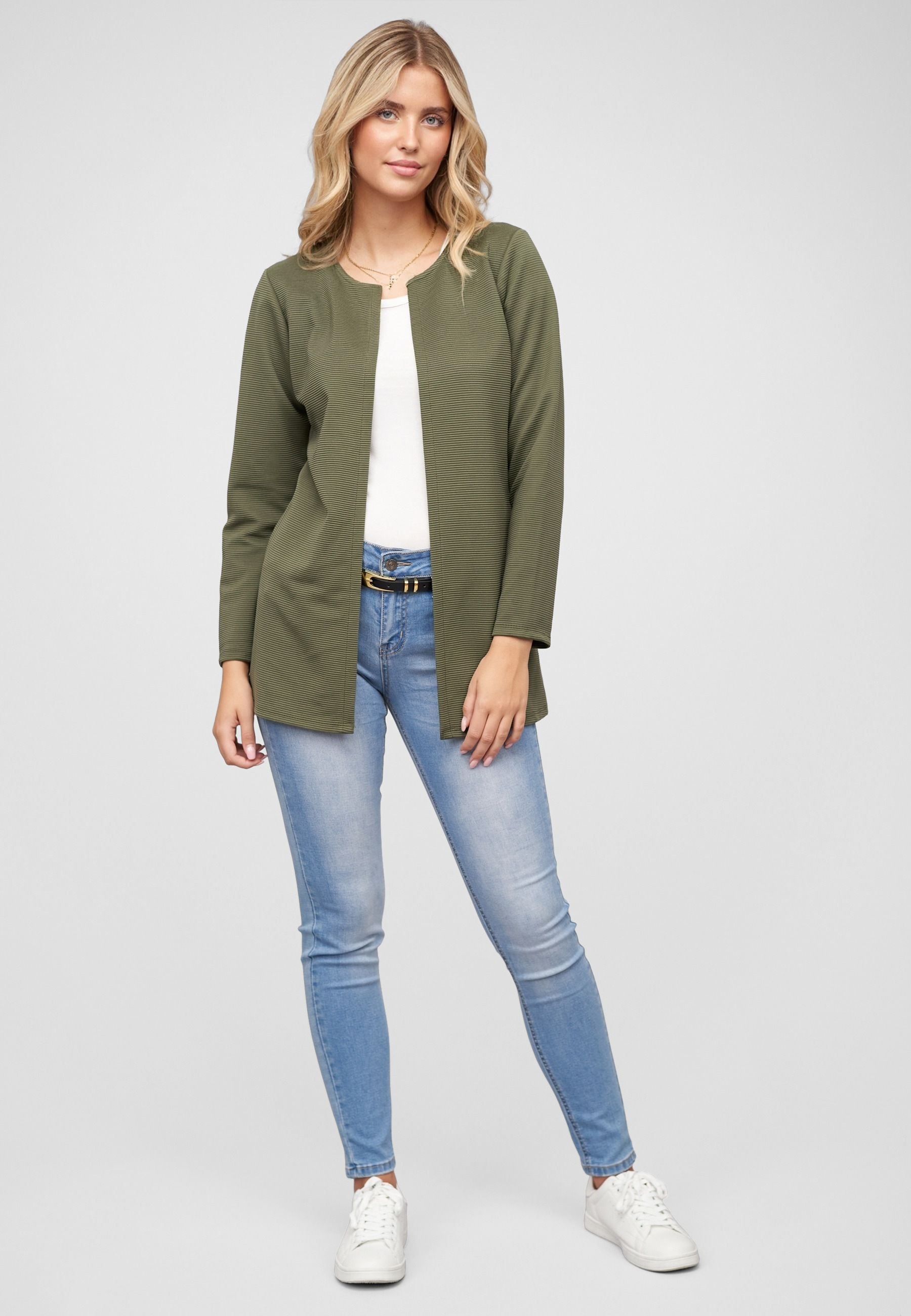 CLOUD 5IVE Strickjacke »CLOUD 5IVE Strickjacke offener ribbed Cardigan« 1 Stk.