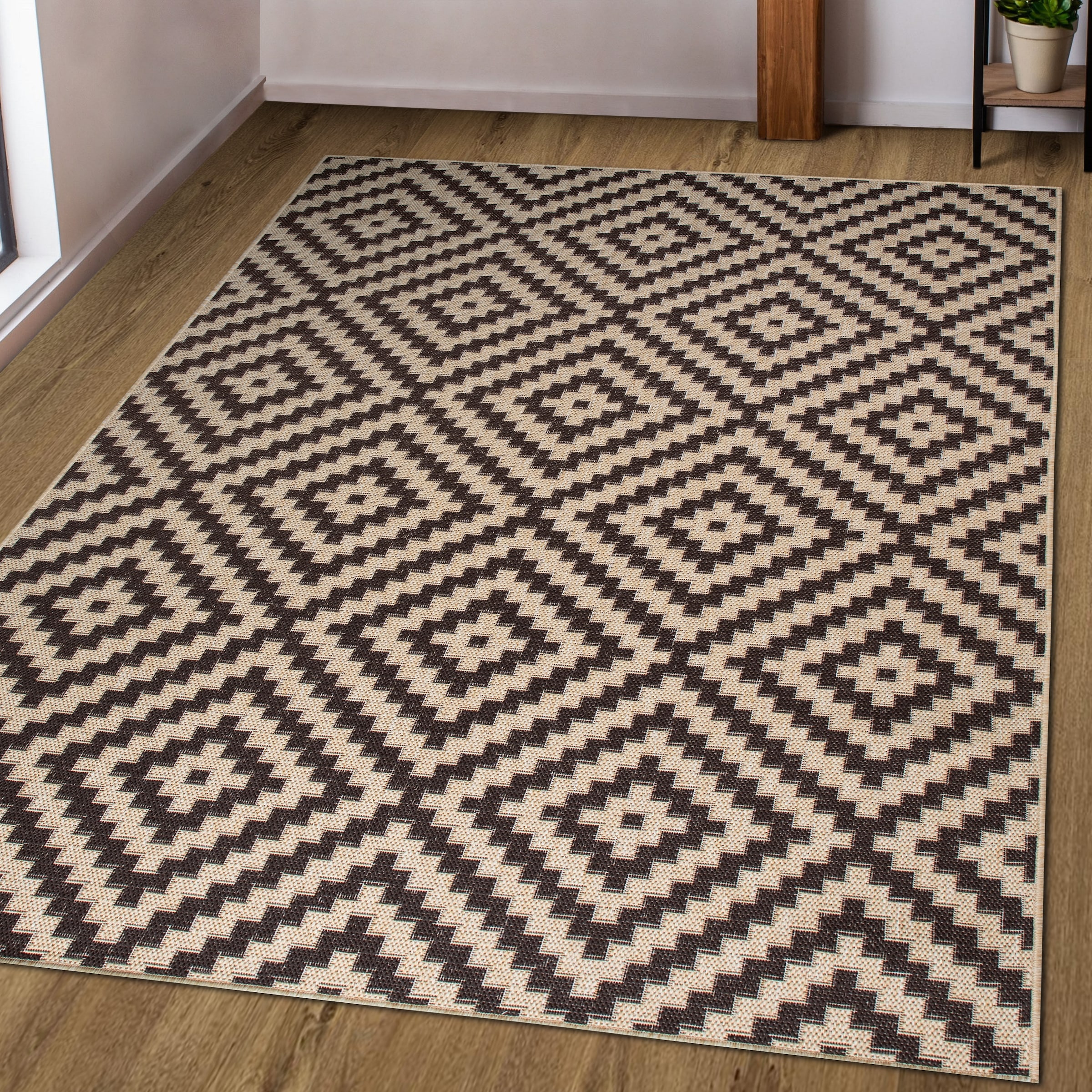 my home Teppich »Cordoba auch als Läufer erhältlich«, rechteckig, 3 mm Höhe, In- und Outdoor geeignet, Sisal-Optik, Wetterfest & UV-beständig, Boho