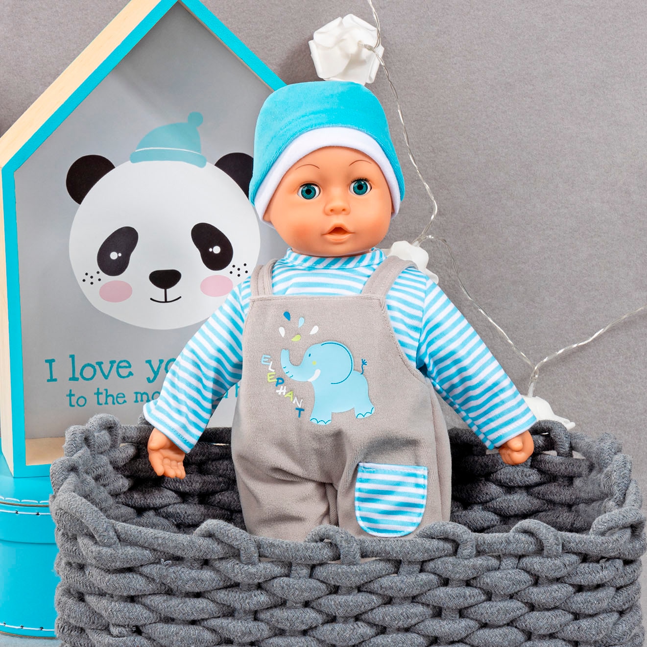 Bayer Puppenkleidung »Obert/Latzh. Elefant«, (Set, 3 tlg.)