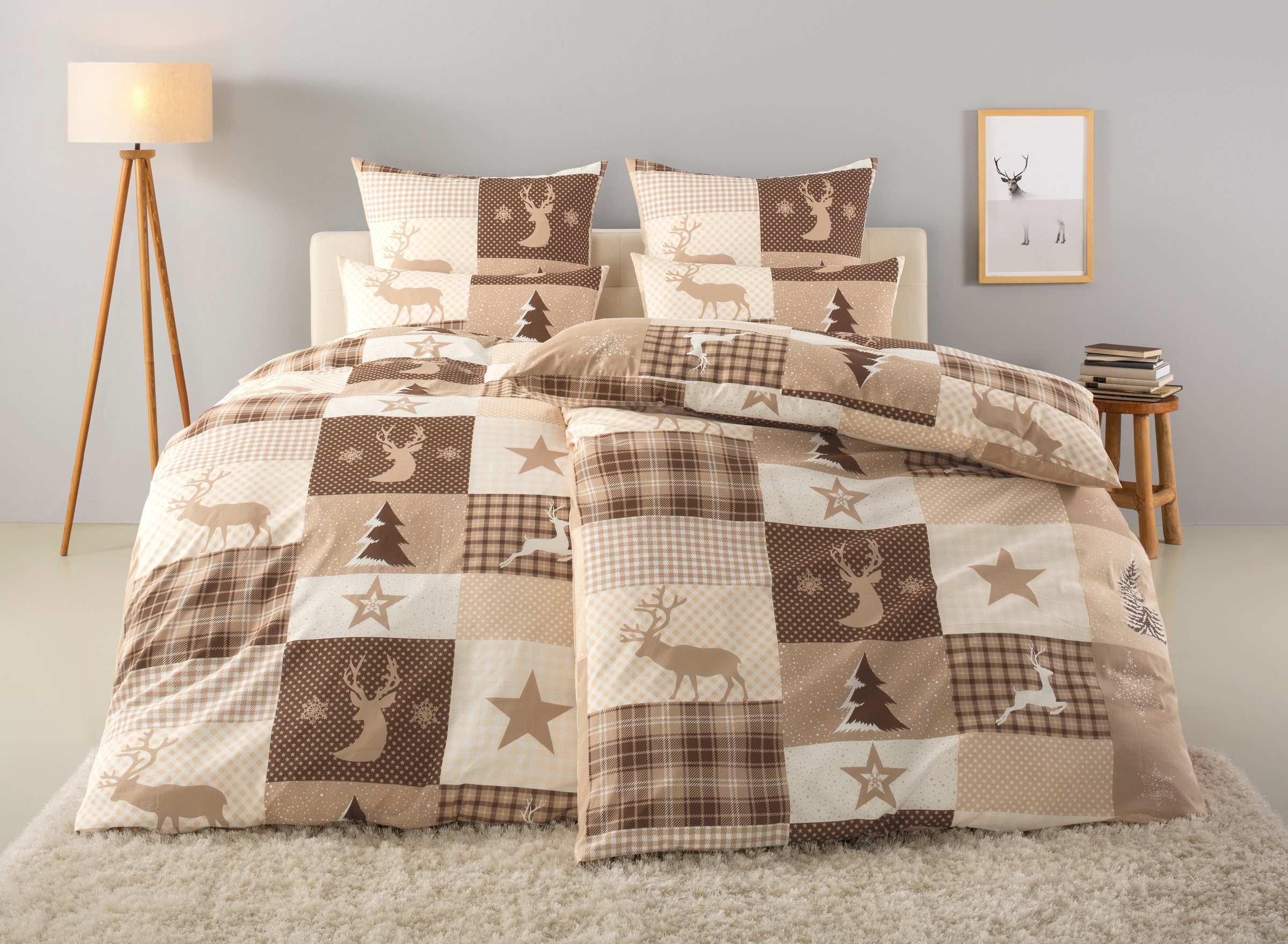 Home affaire Bettwäsche "Nicholas" 2 Stk. tlg. Weihnachtsbettwäsche, Winter günstig online kaufen