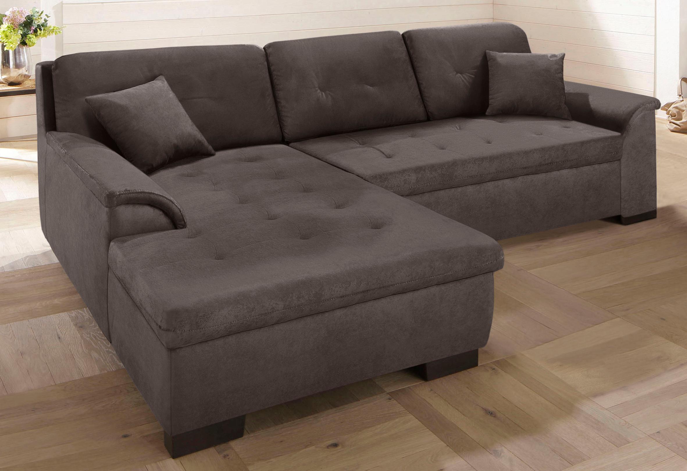 Home affaire Ecksofa "BERGEN 267x178 cm, elegantes Design" whlw. mit Bettfunktion L-Form