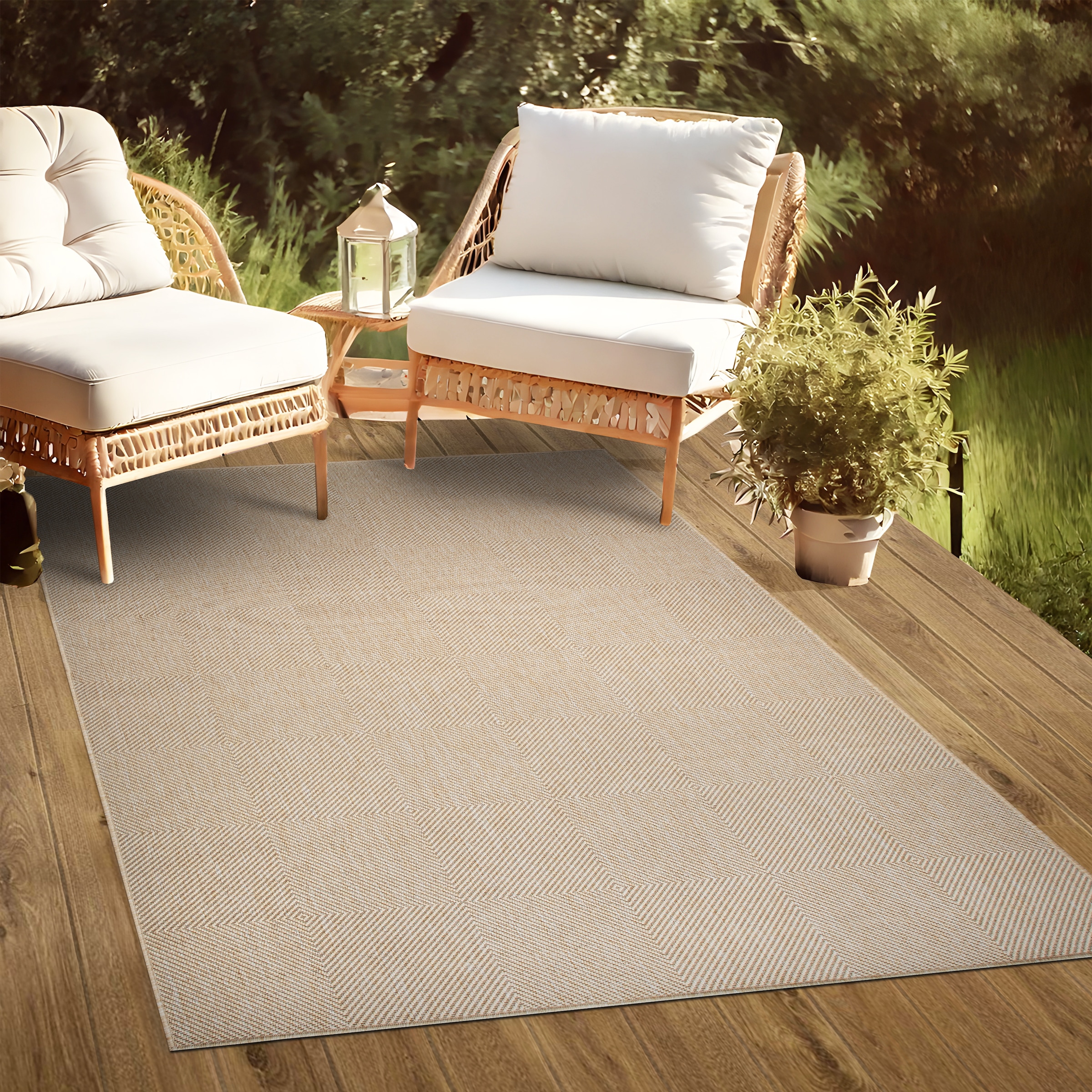 my home Teppich »Anna, auch als Läufer erhältlich«, rechteckig, 3 mm Höhe, In- und Outdoor geeignet, Sisal-Optik, Wetterfest & UV-beständig