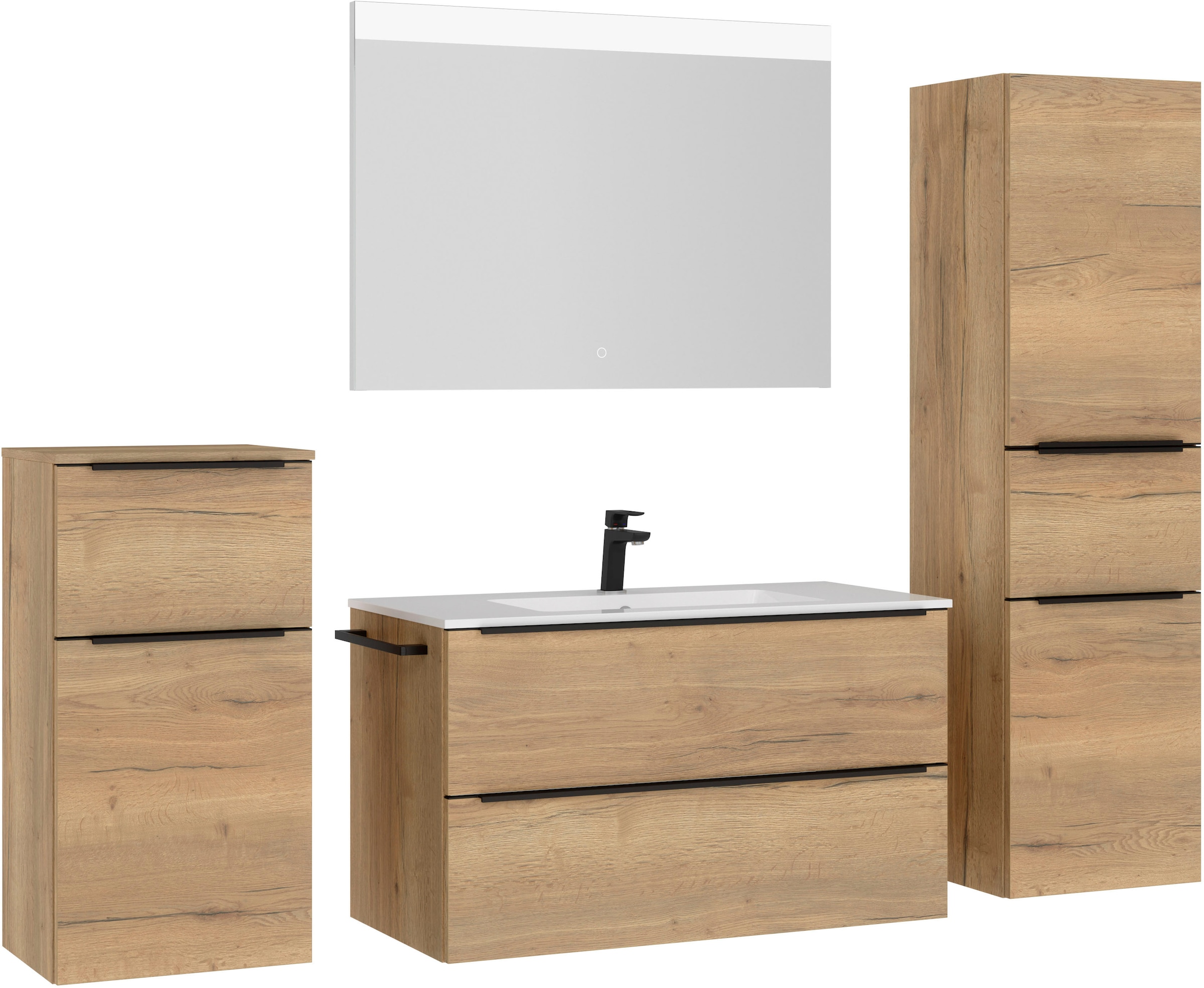 nobilia Badmöbel-Set "Levere" vormontiert, mit Soft-Close, 4 Stk. tlg. günstig online kaufen