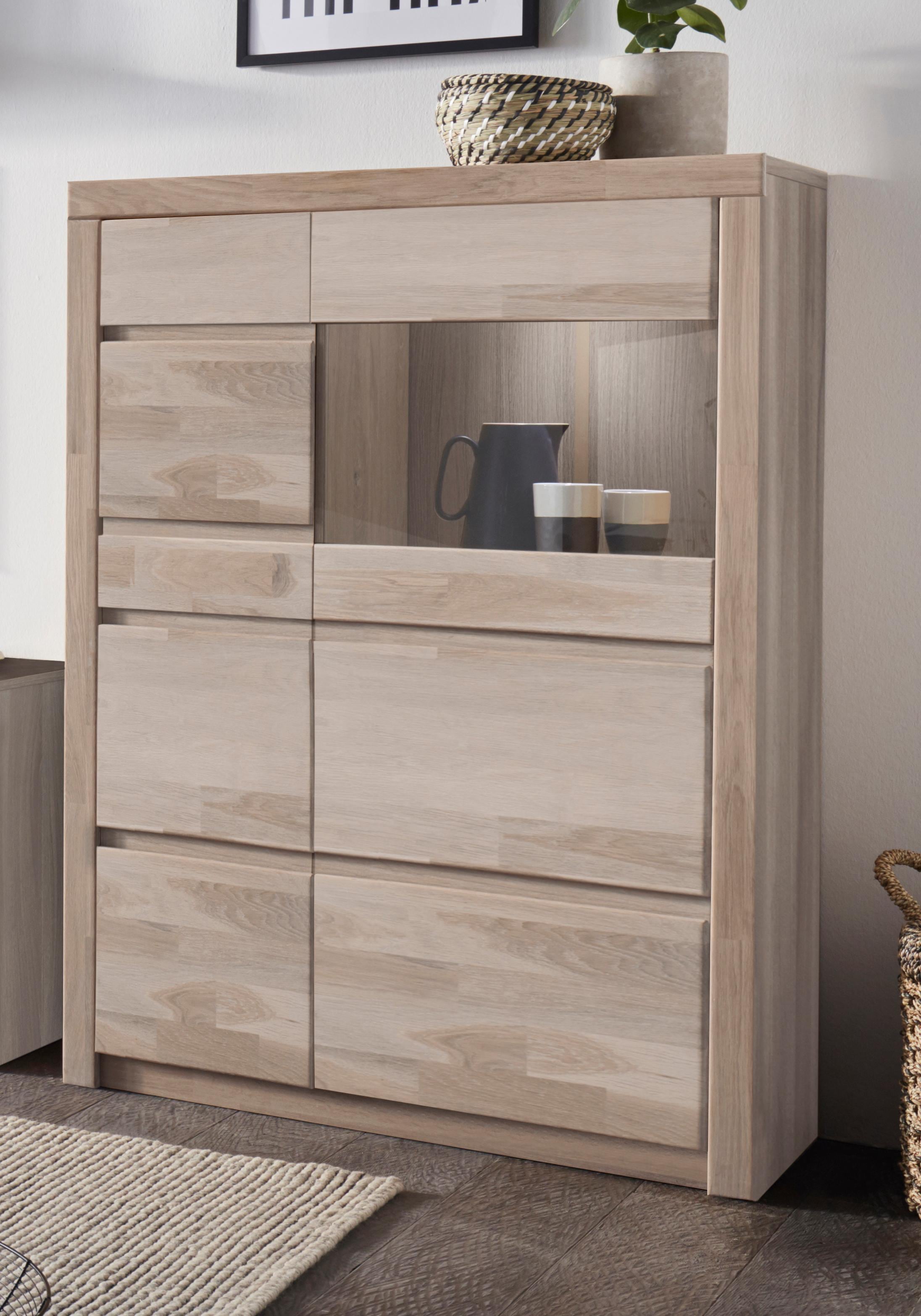 Highboard »Silkeborg«, Breite 90 cm Türen mit Glaseinsatz | BAUR