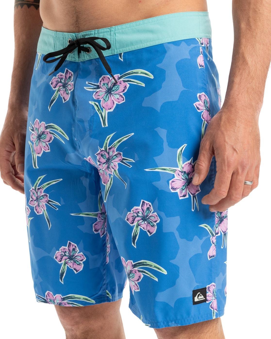 Boardshorts QUIKSILVER "Everyday Straight 20", Herren, Gr. 32(M), blau (nebulas blau backyards), Obermaterial: 100% Microfaser;, Hosen 2
