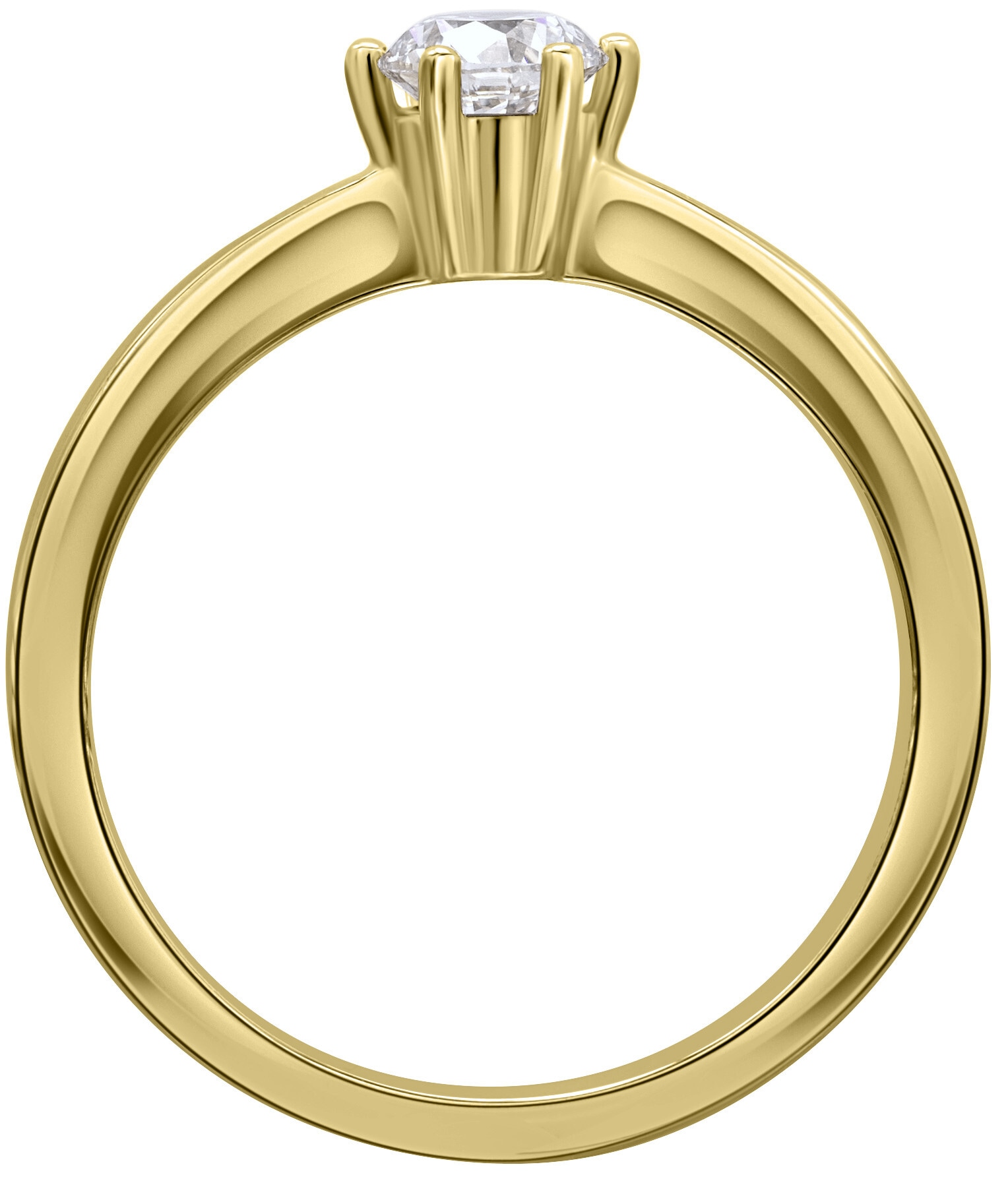 ONE ELEMENT Diamantring »0.15 ct Diamant Brillant Ring aus 585 Gelbgold«, Damen Gold Schmuck