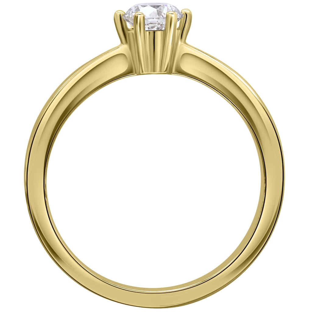 ONE ELEMENT Diamantring »0.1 ct Diamant Brillant Ring aus 585 Gelbgold«