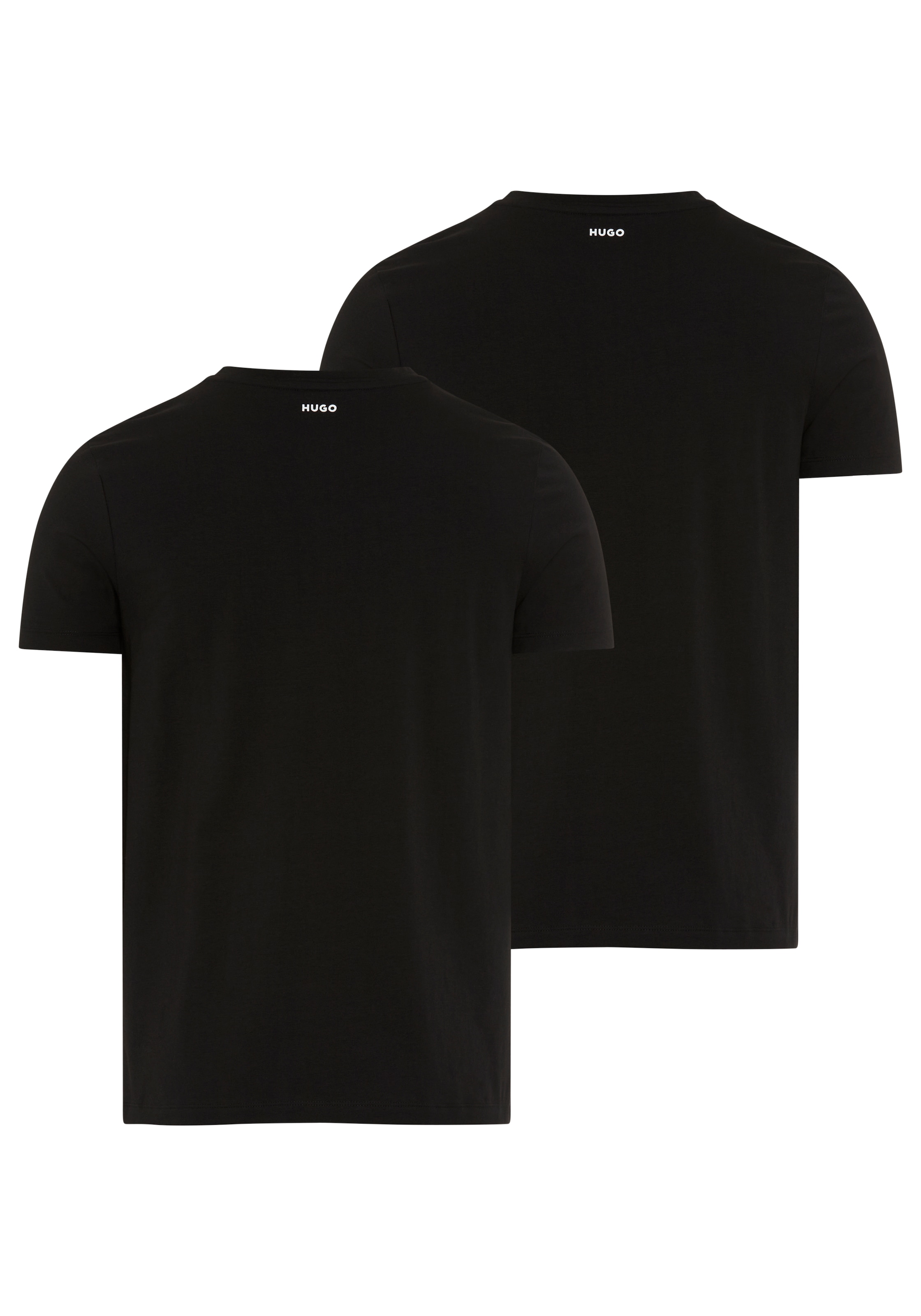 HUGO T-Shirt »HUGO-Round« Packung, 2er,  Rundhalsausschnitt, Slim-Fit, HUGO Logo-Druck