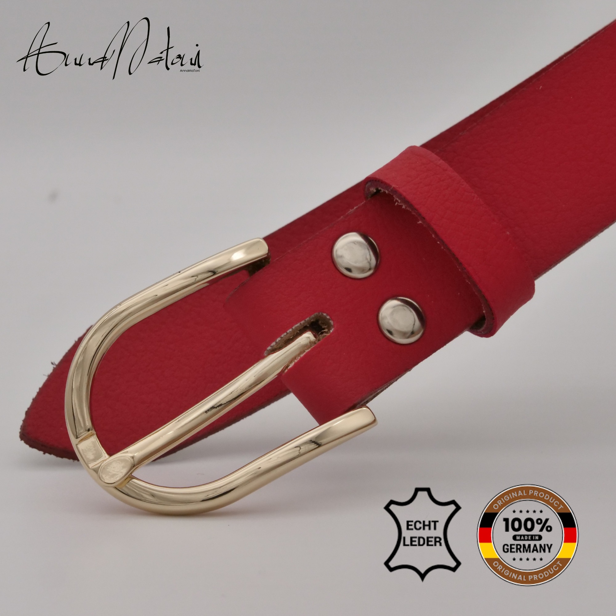 Thumbnail - AnnaMatoni Ledergürtel "AnnaMatoni Damen Ledergürtel Basic Gürtel 3cm breit echt Leder"