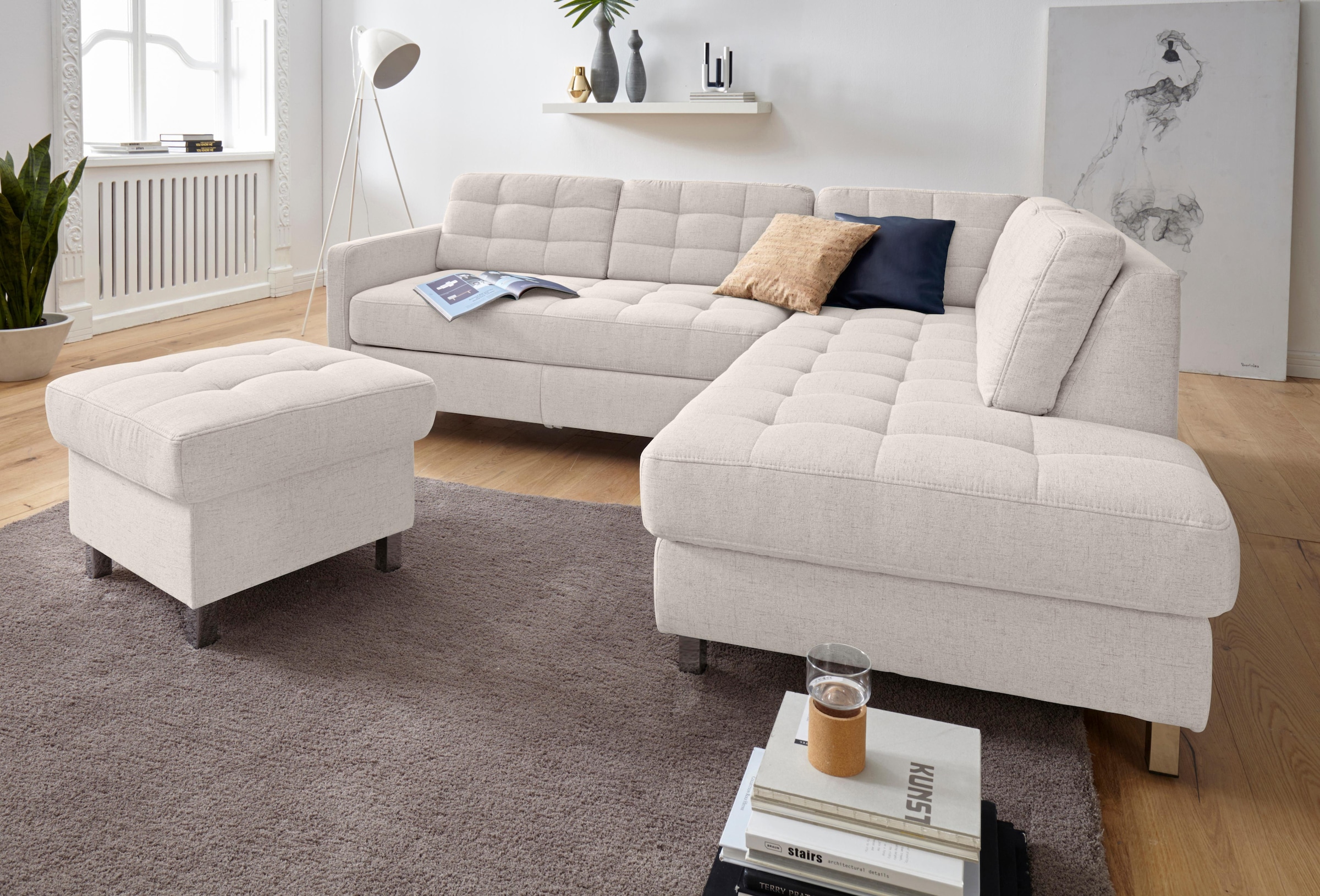 sit&more Ecksofa "Picasso L-Form", wahlweise mit Bettfunktion und Bettkasten