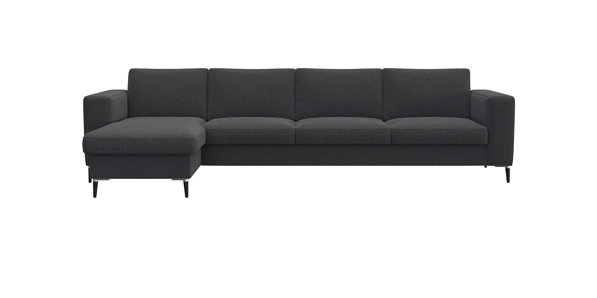 FLEXLUX Ecksofa »Fiore, L-Form«, breite Armlehnen, Kaltschaum, Füße Alu+schwarz