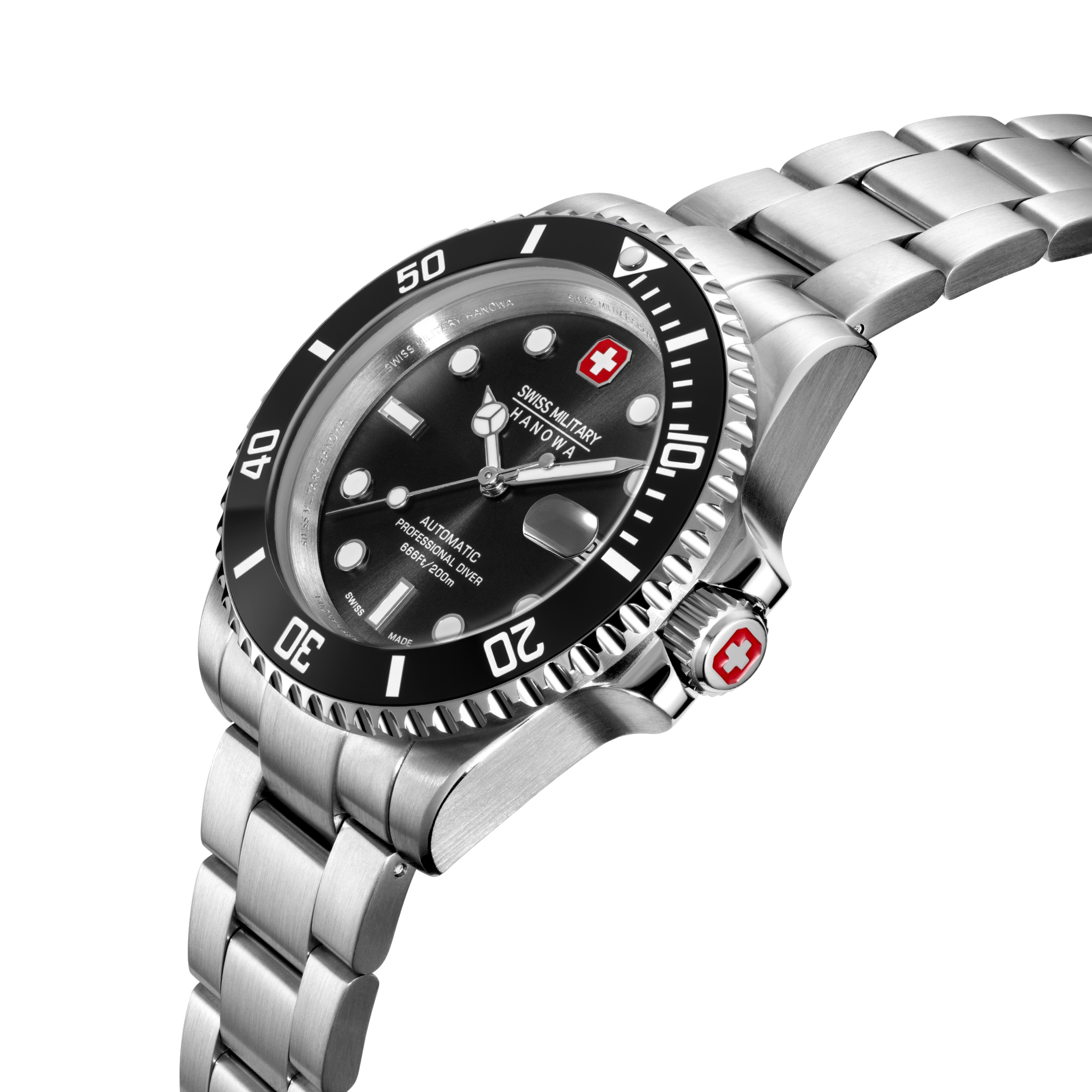 Swiss Military Hanowa Automatikuhr »Sealord« Armbanduhr, Herrenuhr, Swiss Made, Mechanische Uhr, Edelstahlarmband