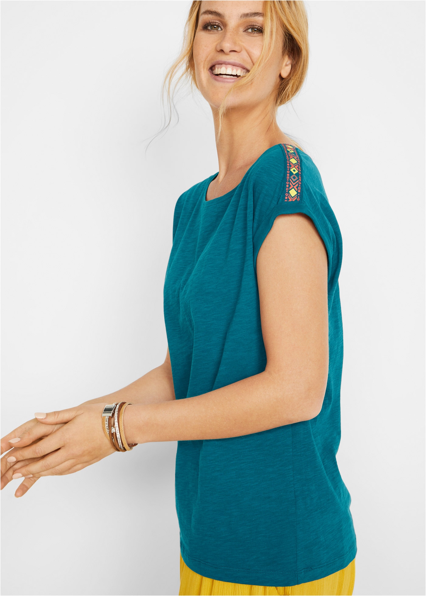 bonprix T-Shirt verschiedene Konfektionsgrößen, Kurzarm, lockerer Schnitt günstig online kaufen