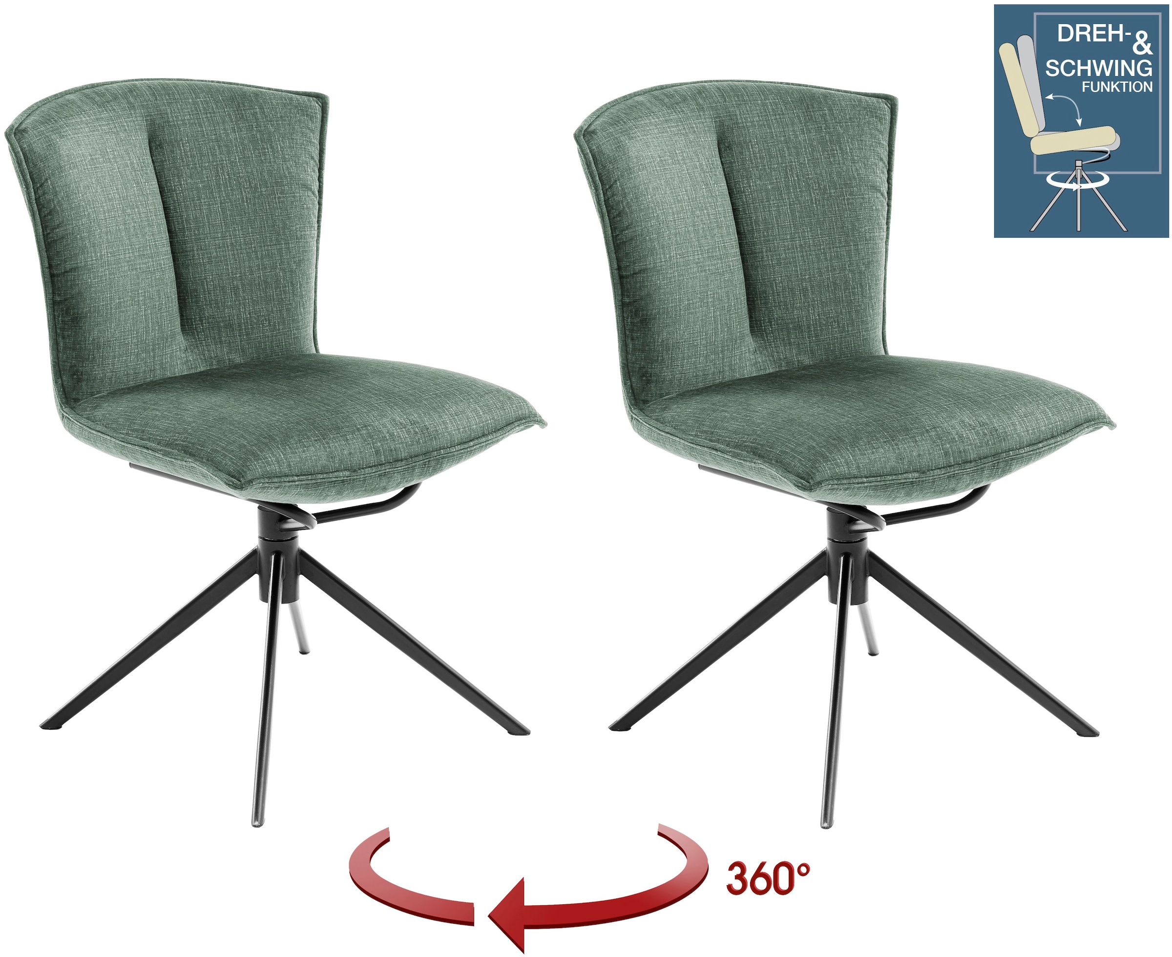 MCA furniture 4-Fußstuhl "NALON Esszimmerstuhl (2er Set) - Stuhl" (Set) 2 S günstig online kaufen