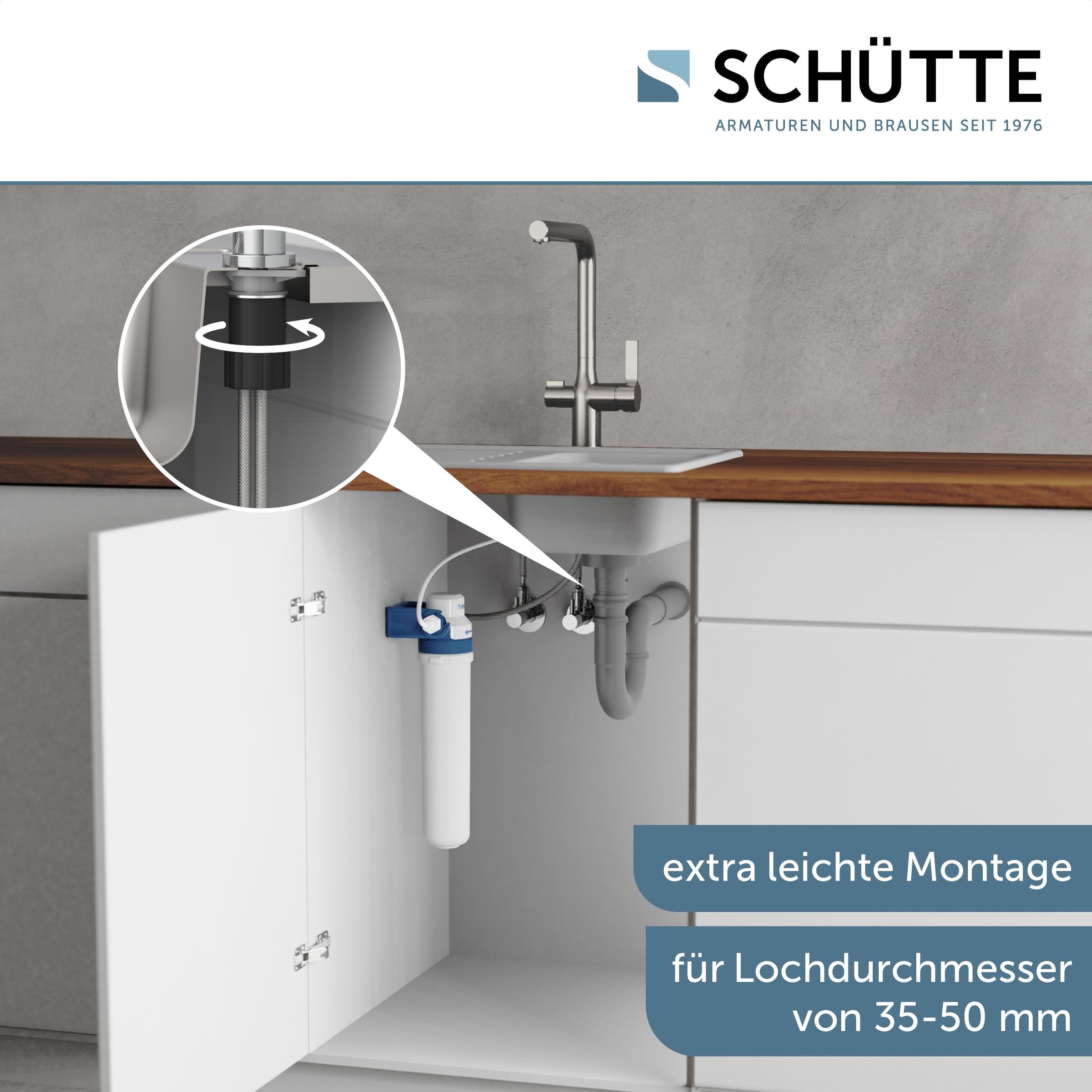 Schütte Spültischarmatur »AQUASTAR PRO«, mit Filtersystem für Trinkwasser, praktische Cold-Start-Funktion