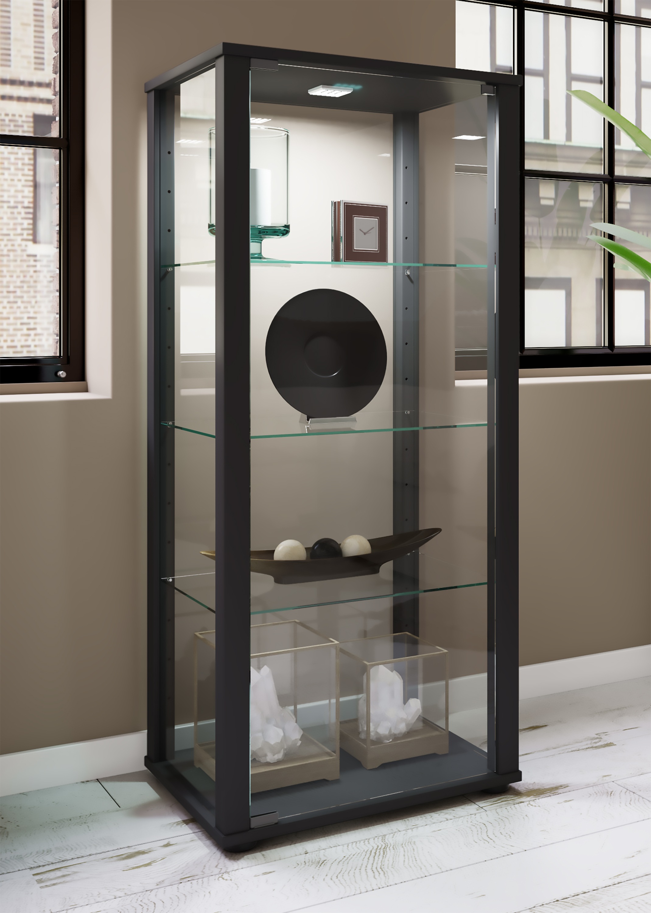 VCM Standvitrine »Holz Glas Stand Vitrine Sammelvitrine Kavisa M«