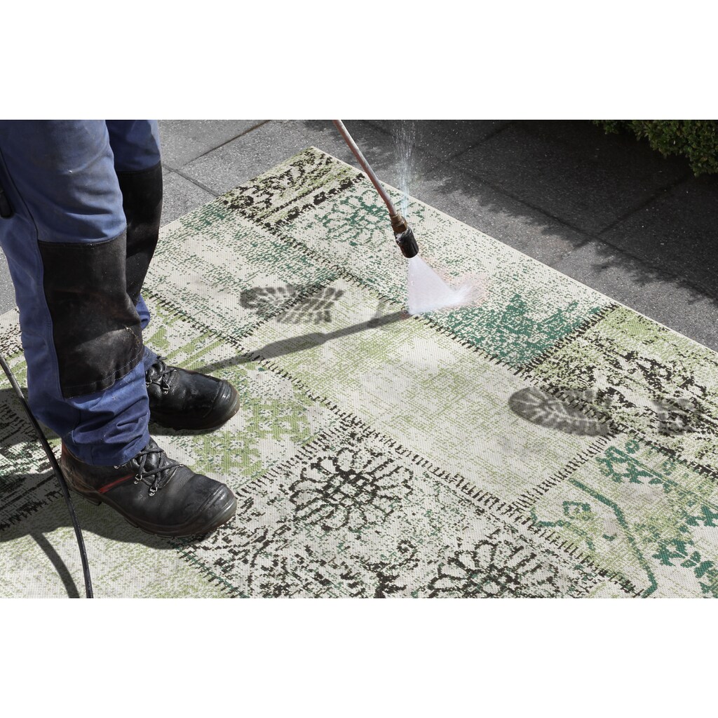 NORTHRUGS Teppich »Symi«, rechteckig, In- & Outdoor, Kurzflor, Klassisch, Vintage, Wohnzimmer, Garten