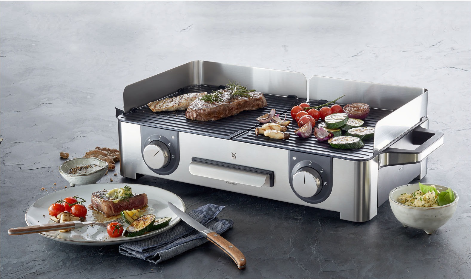 WMF Tischgrill "Lono Master Grill, getrennt regulierte Platten, variable Te günstig online kaufen
