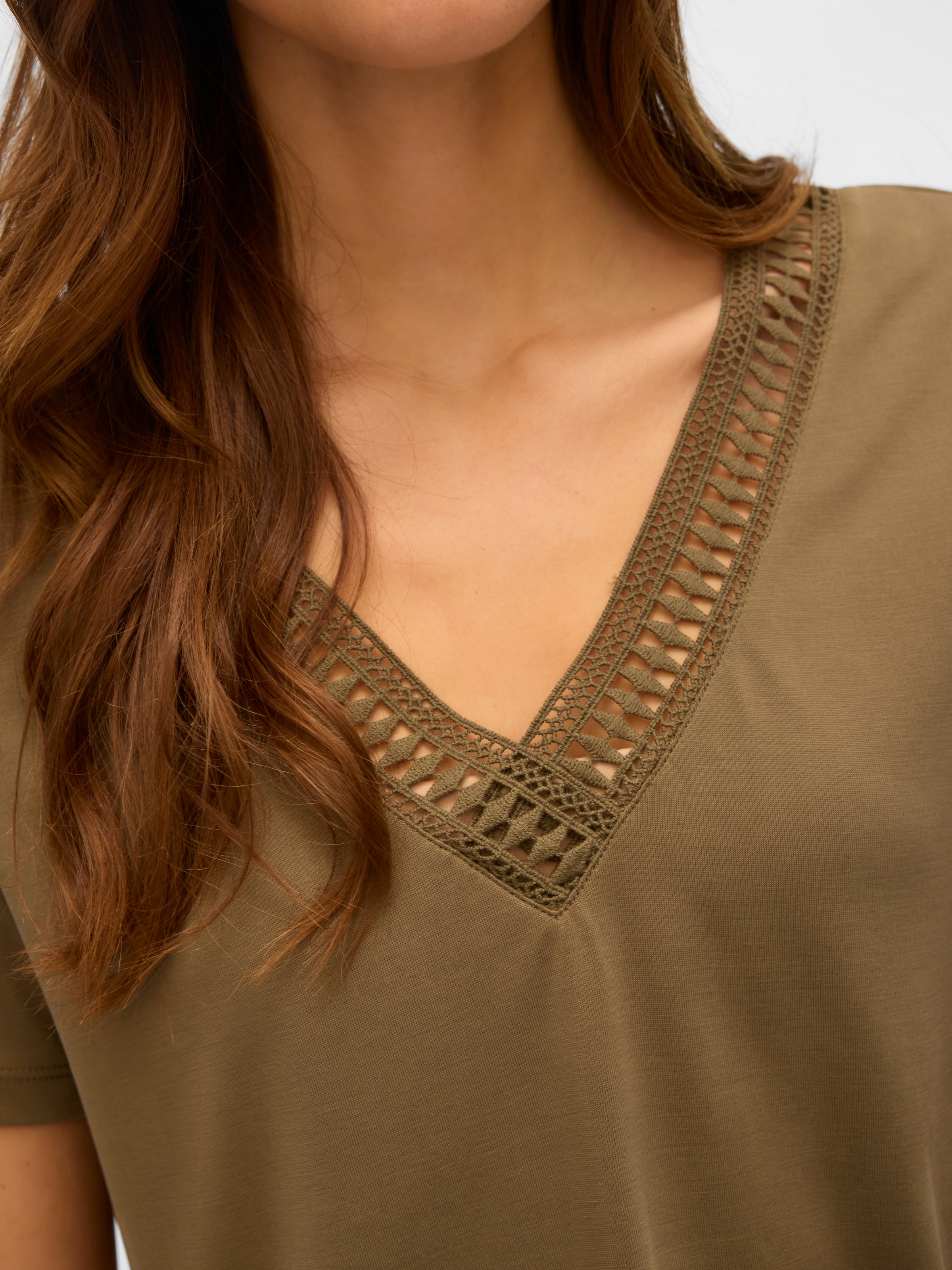 Vero Moda Kurzarmshirt »VMSAVANNAH LACE 2-WAY SS TOP JRS«