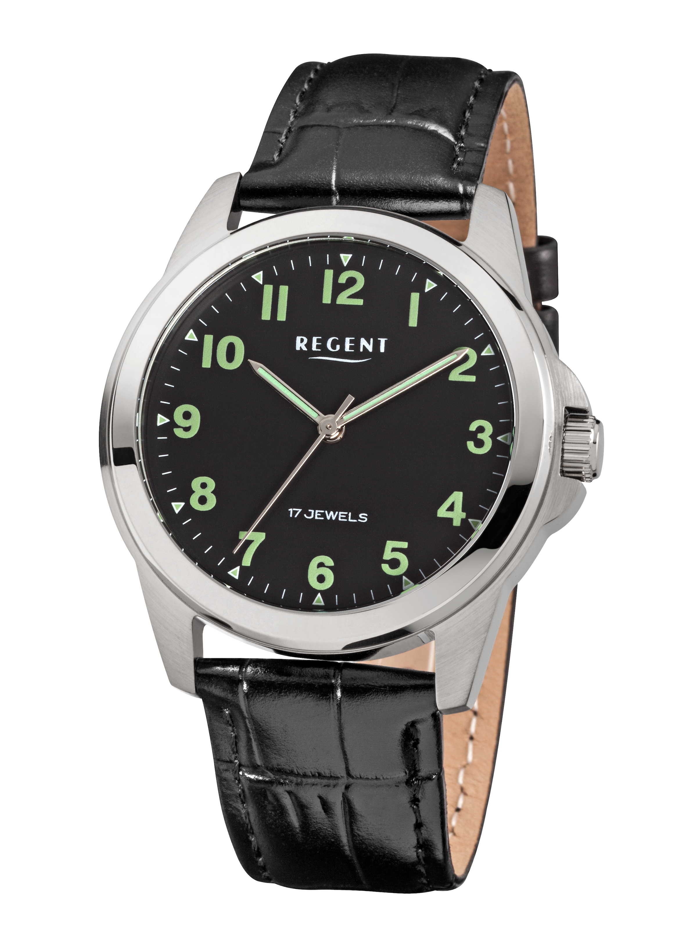 Regent Mechanische Uhr Armbanduhr, Damenuhr, Herrenuhr, Lederarmband, analog