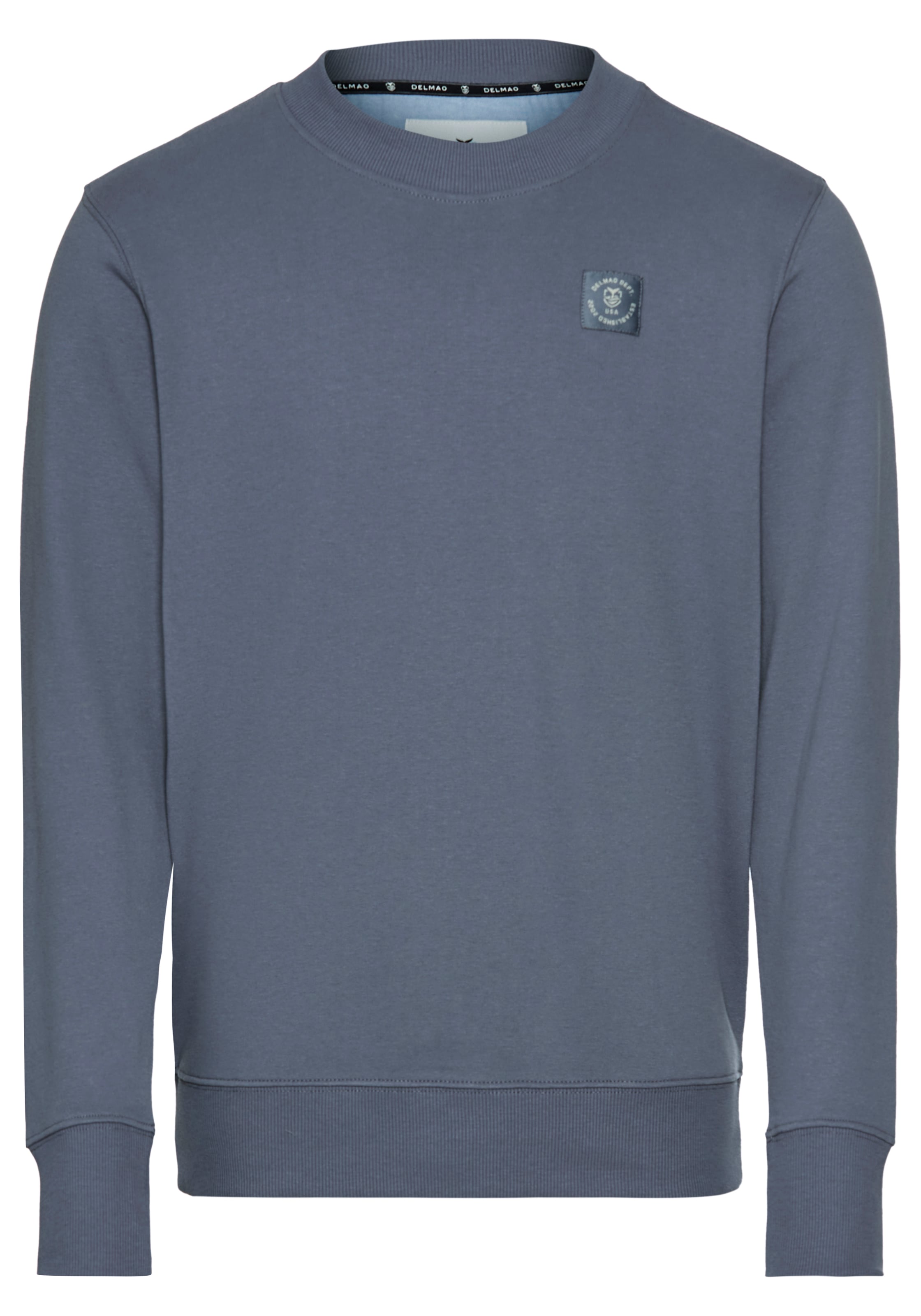 DELMAO Sweatshirt, Langarm, Regular Fit, unifarben, Basic-Stil