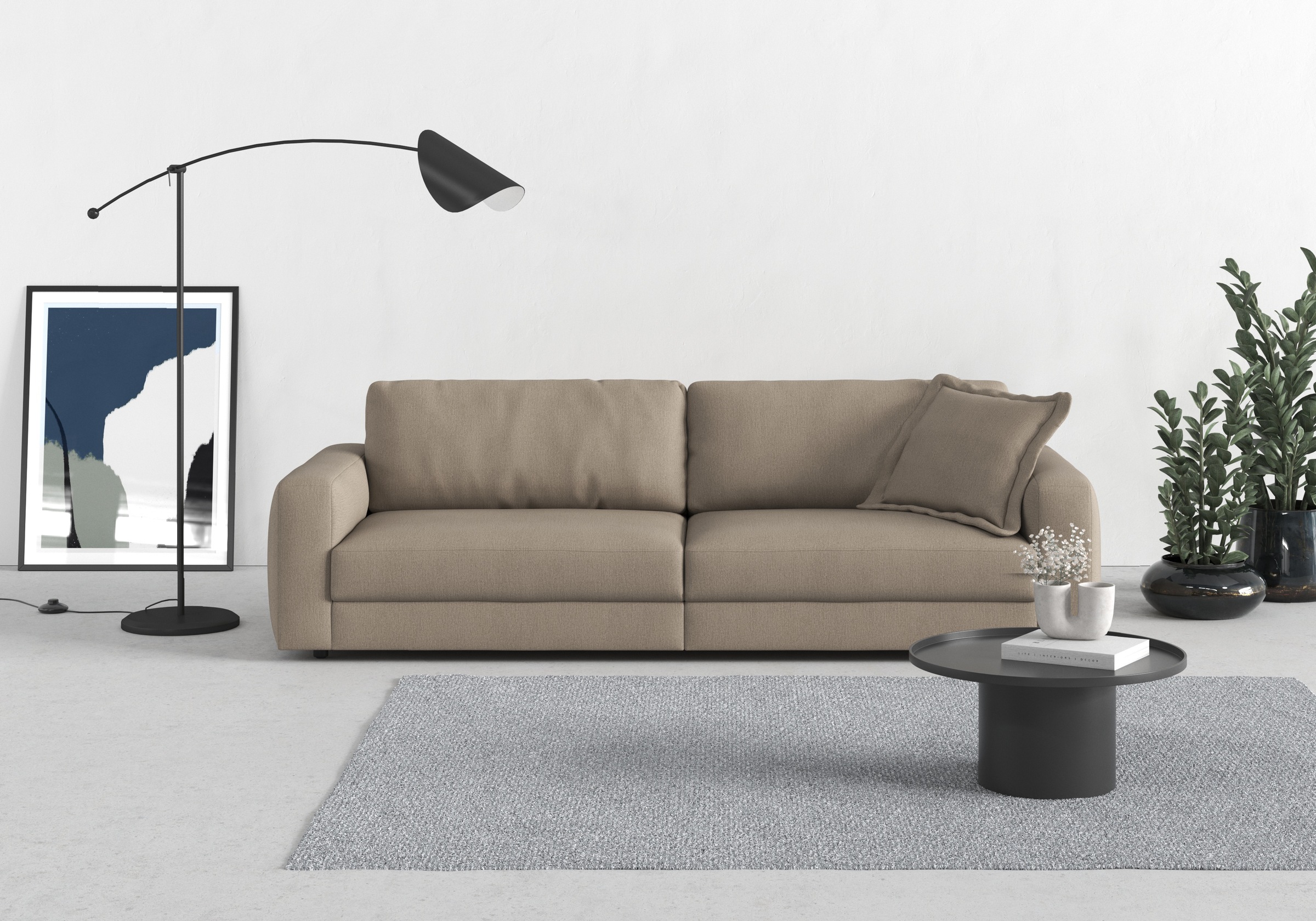 TRENDMANUFAKTUR Big-Sofa "Bourbon, Designsofa, Mega Sofa mit tollem Sitzkomfort, Breite 264cm" mit extra hohem Sitzkomfort, in trendigem Cord Bezug erhältlich