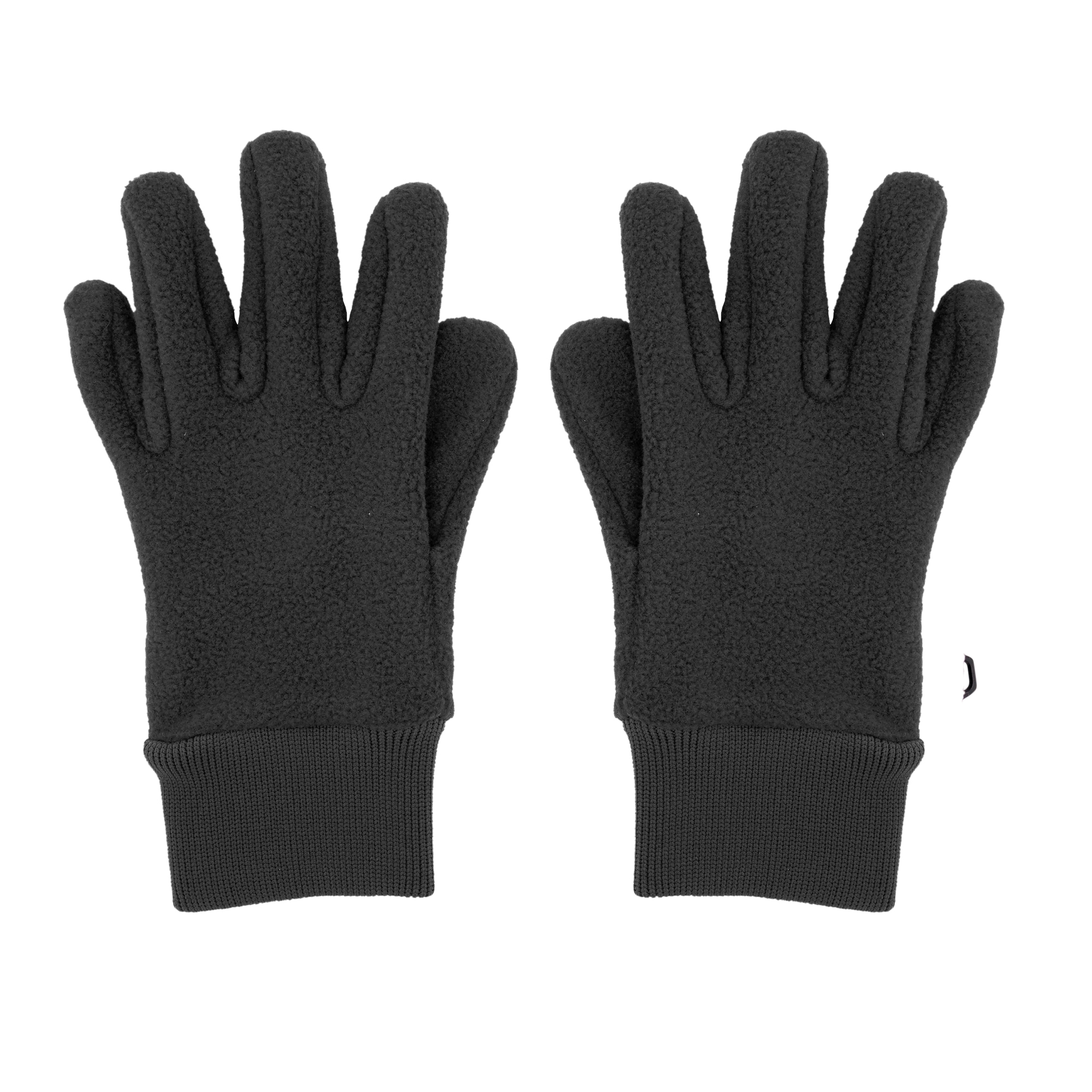 MAXIMO Mädchen Fleecehandschuhe, schwarz, Gr. 5, unifarben, Fleece, Kunstfaser, Handschuhe, Boucle-Optik, Strickbündchen, basic, weich, für alle