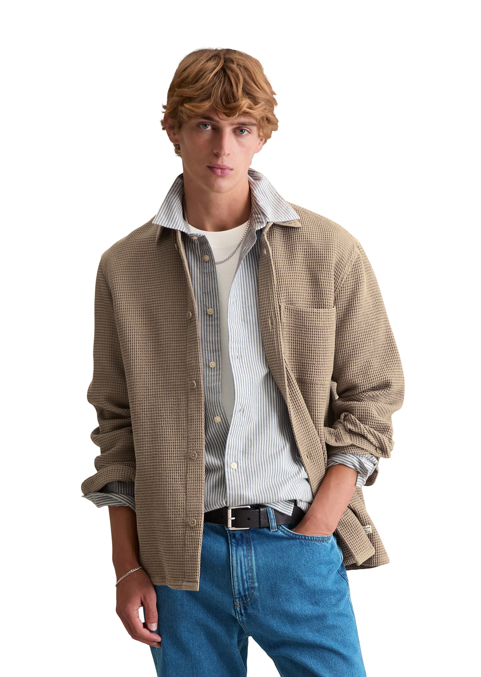 Marc OPolo DENIM Langarmhemd "mit Waffelstruktur" günstig online kaufen