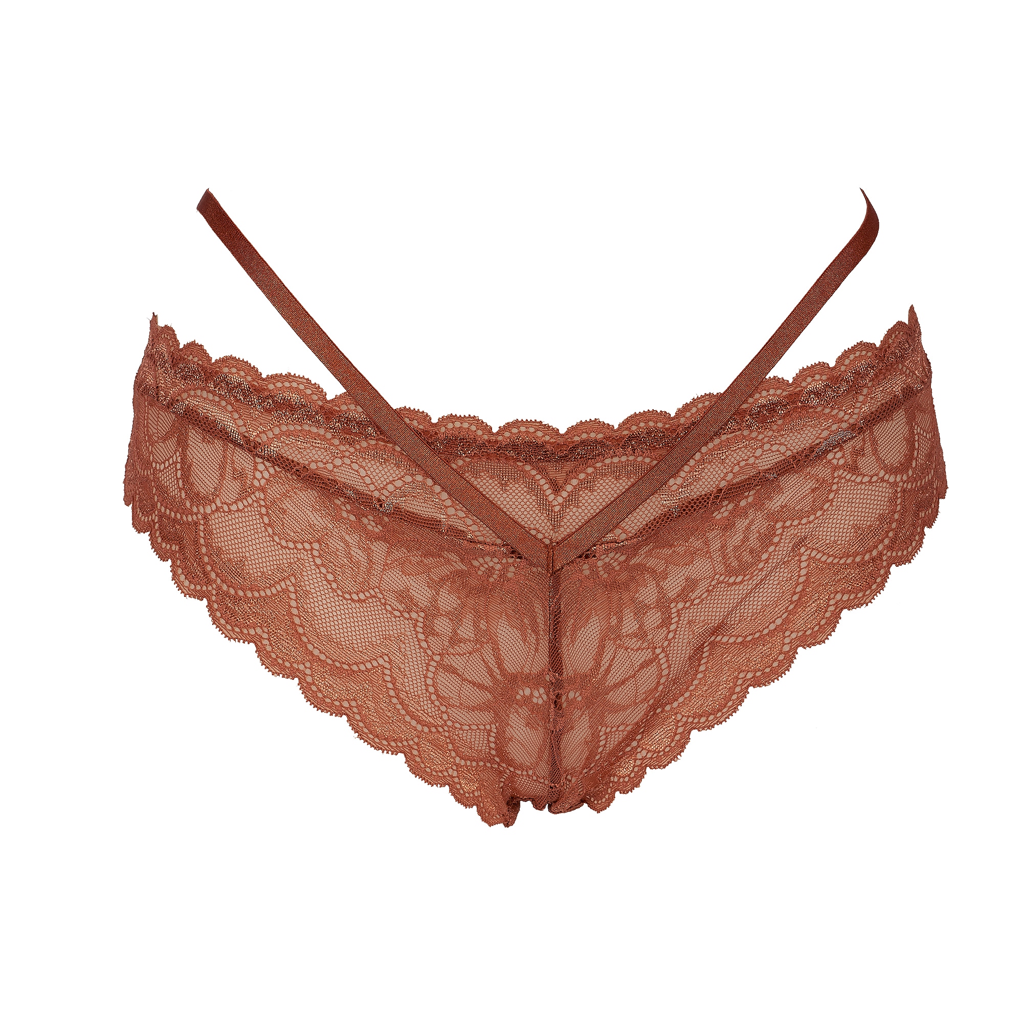 After Eden D-cup & up String »Mexy«, Florale Spitze, Riemchendetails