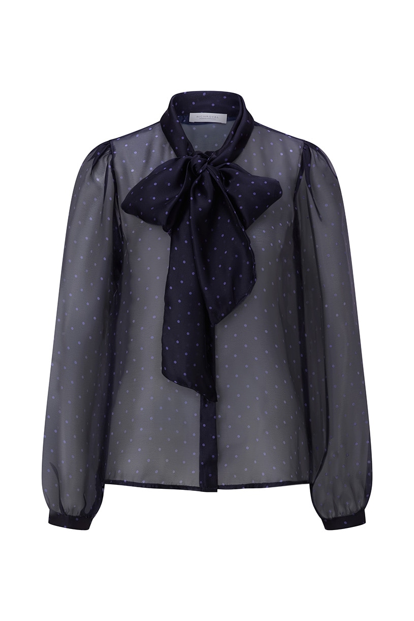 RICHROYAL Schluppenbluse Regular fit mit Schleife