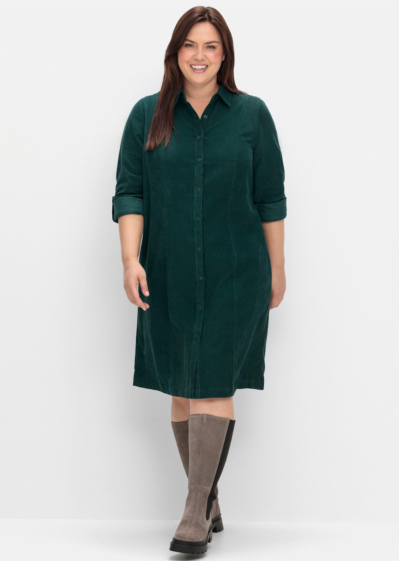 Sheego Blusenkleid "Cord-Kleid" günstig online kaufen